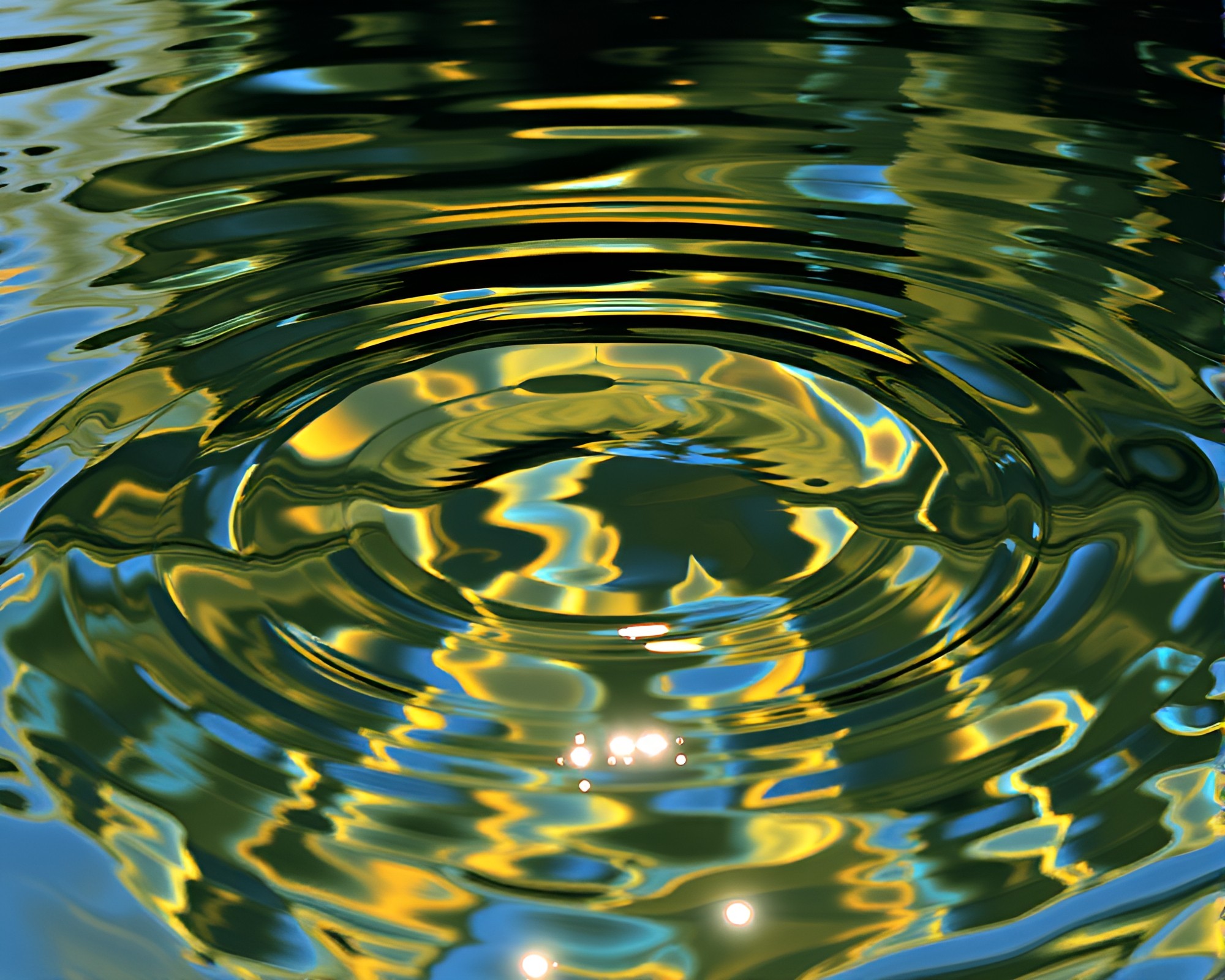 Tiger Reflections in Mosaic Water Ripples – free AI stock image