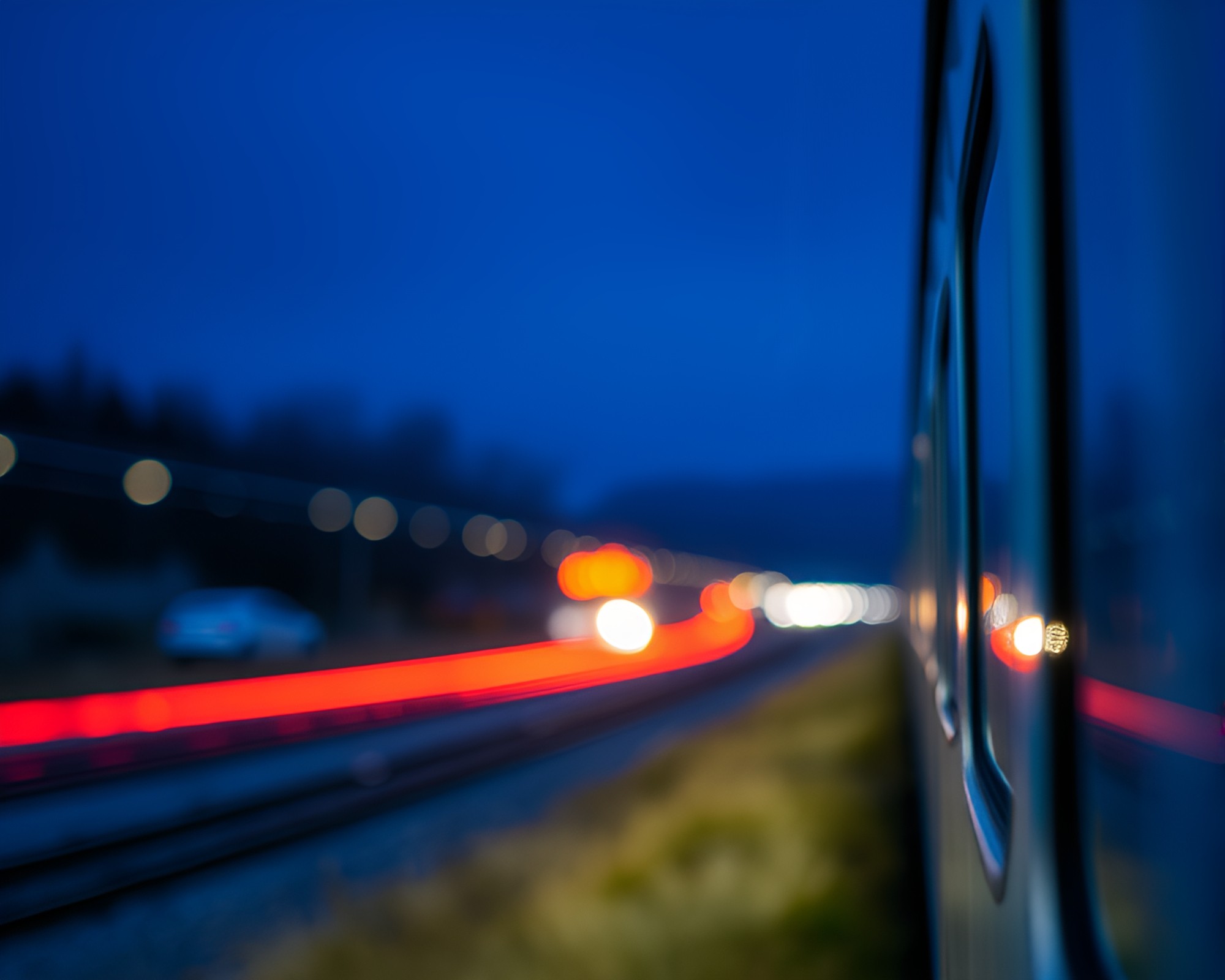 Arctic Blue Geyser Field Train Light Trails – free AI stock image