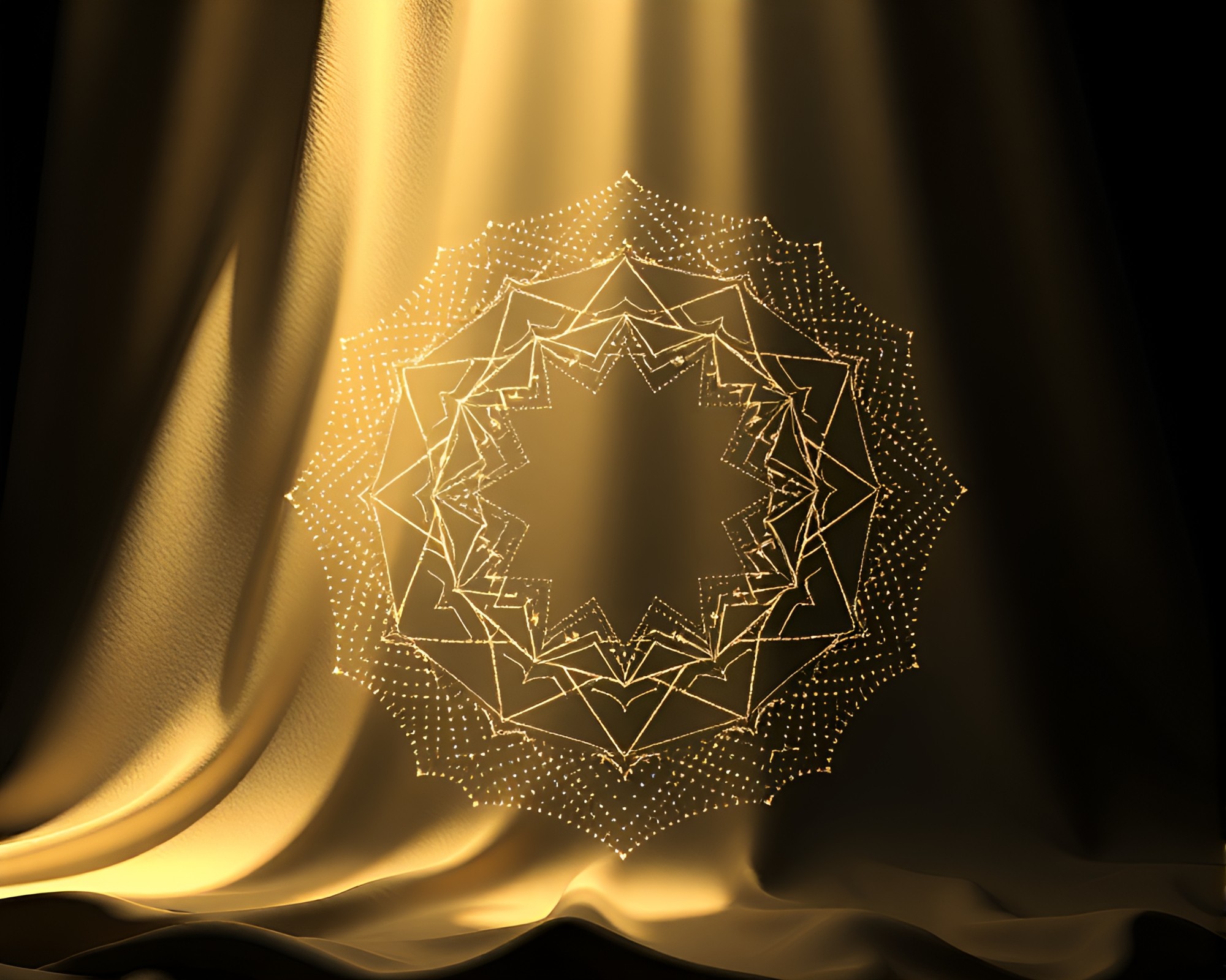 Sacred Geometry Cloth Simulation Dot Matrix Art – free AI stock image