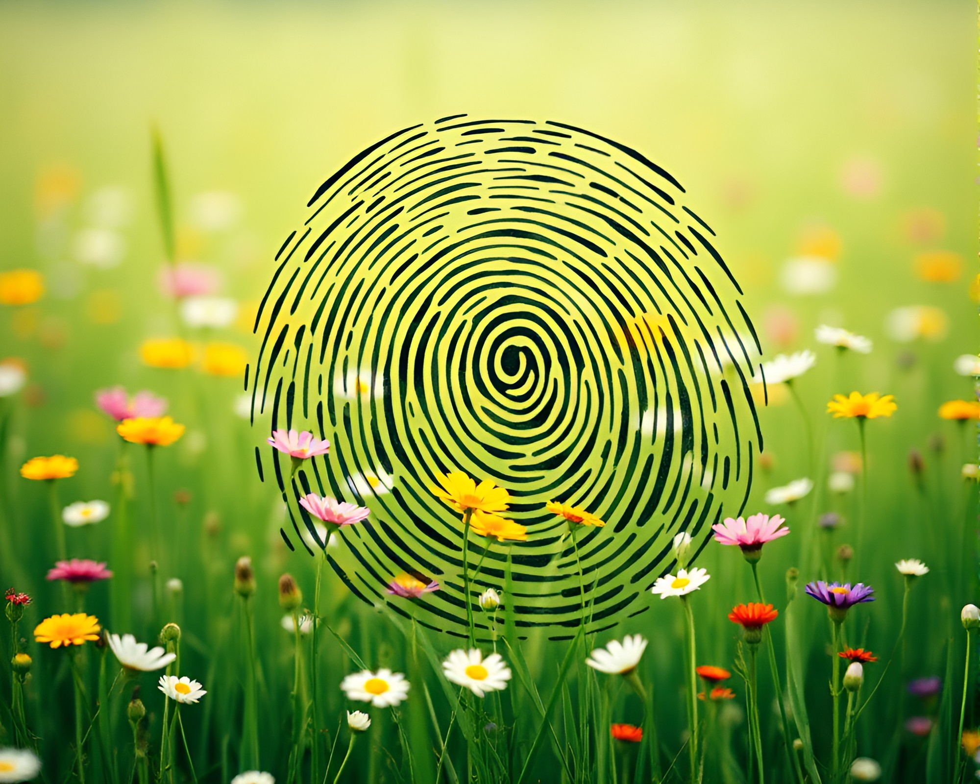 Enchanted Meadow of Whorls – free AI stock image