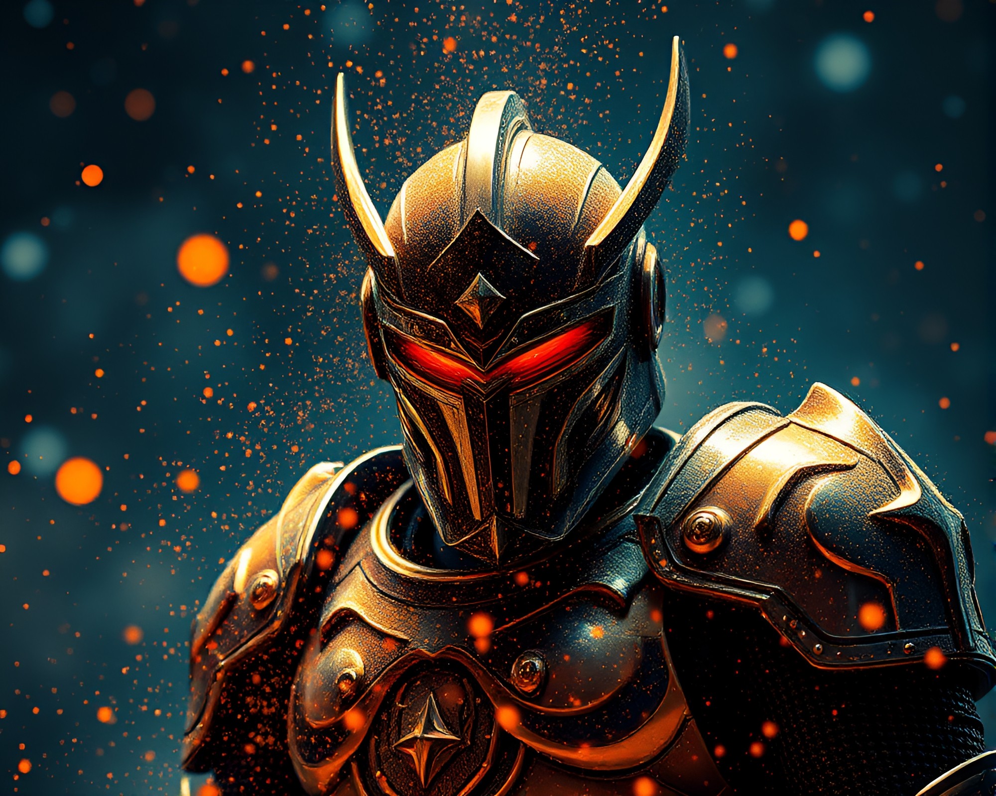 Galactic Knight in Pointillism Armor – free AI stock image