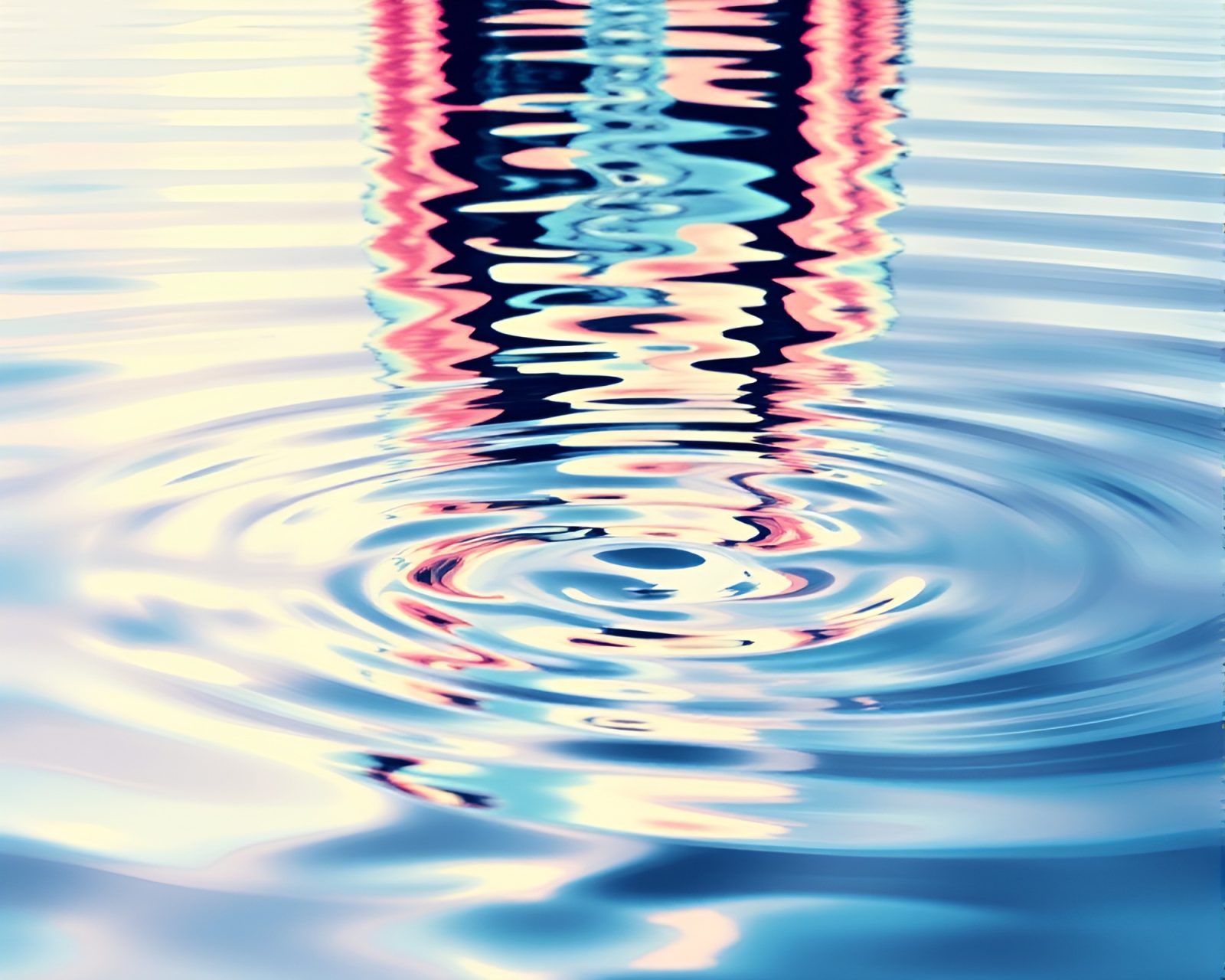 Colorful splatter art of a retro jukebox reflecting in water