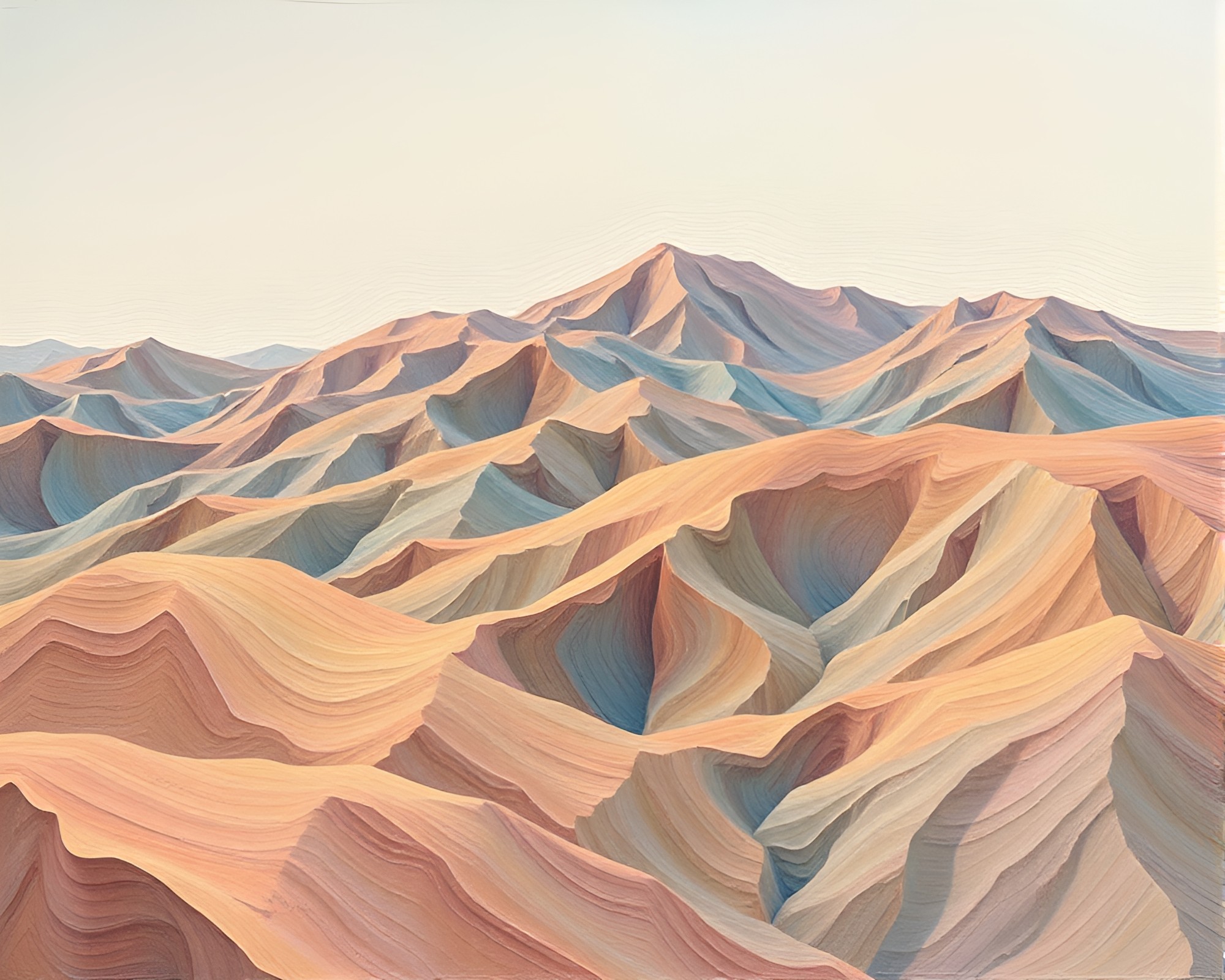 Geyser Field Impasto: Pastel Wireframe Beauty – free AI stock image