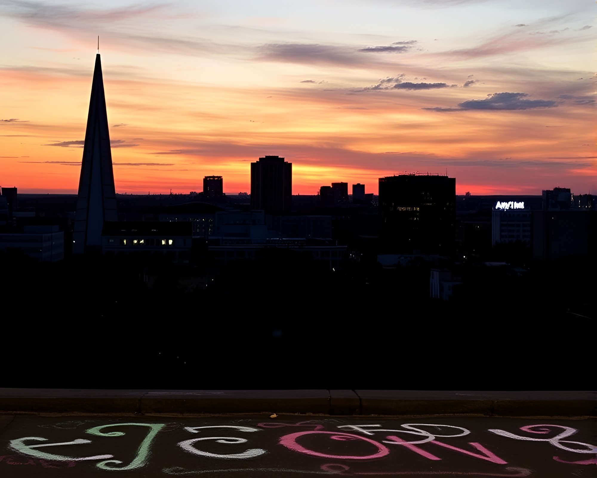 Savannah Sunset Chalk Scrawl Telephoto Art Composition – free AI stock image