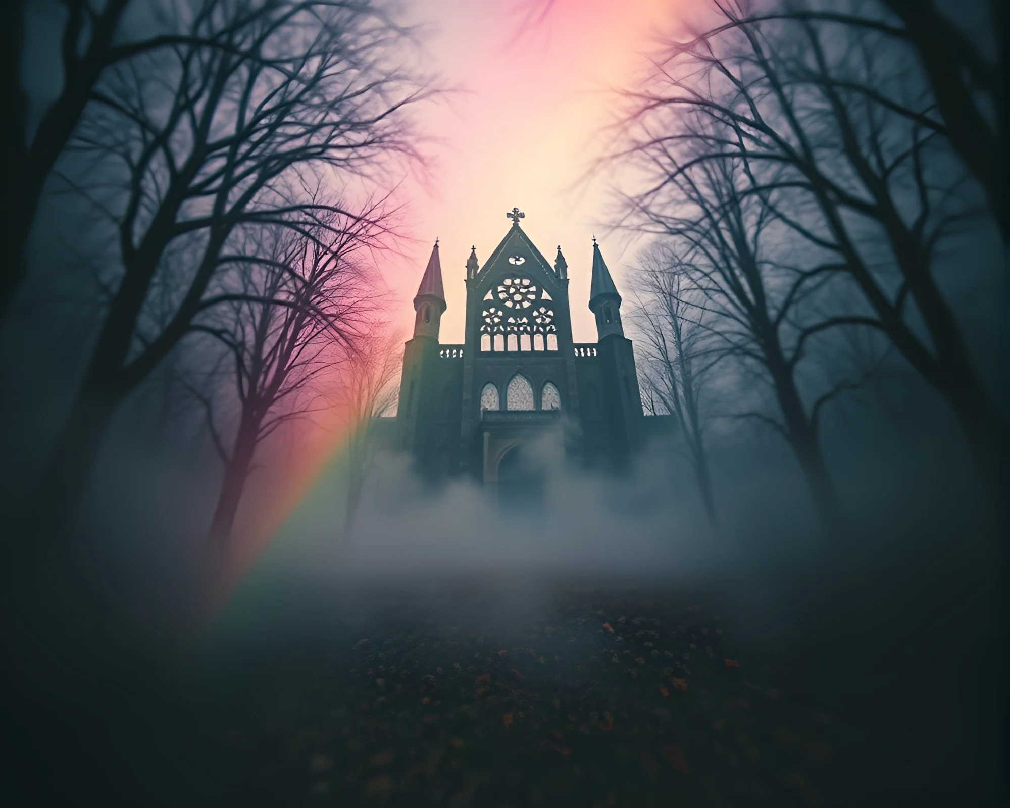 Cosmic Rainbow Gothic Horror with Selective Focus