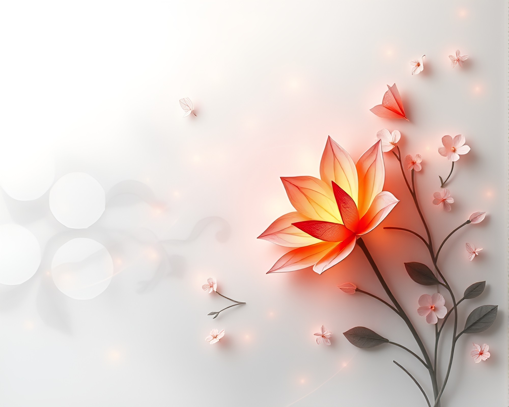 Mystical Origami Flower in Dreamy Fog Bank Landscape – free AI stock image