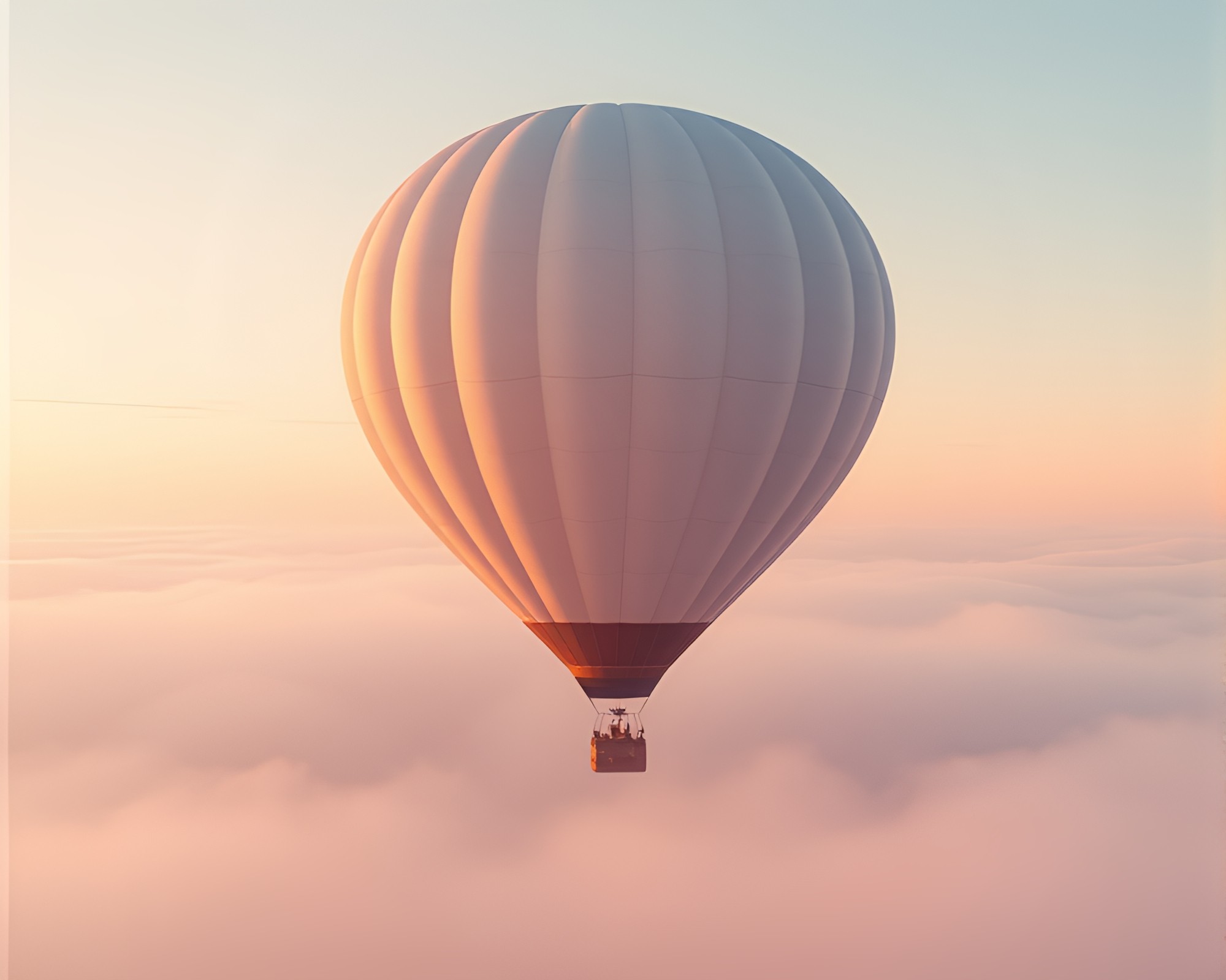 Misty Hot Air Balloon Journey through Pastel Skies – free AI stock image