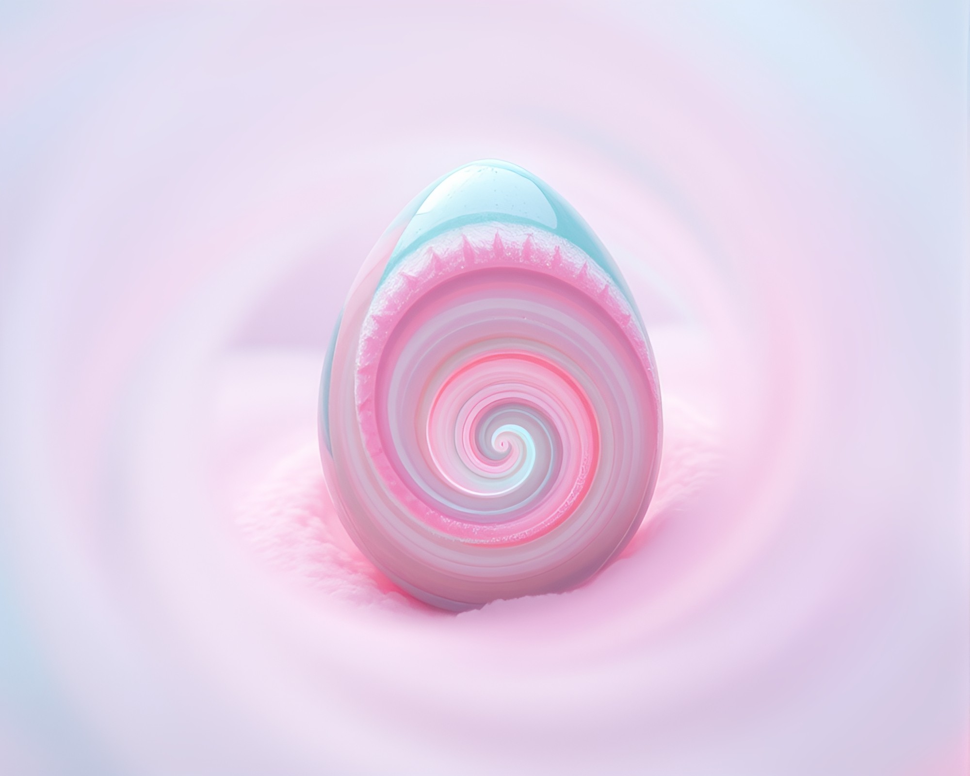 Dragon Egg in Vaporwave Lens Distortion Swirl – free AI stock image