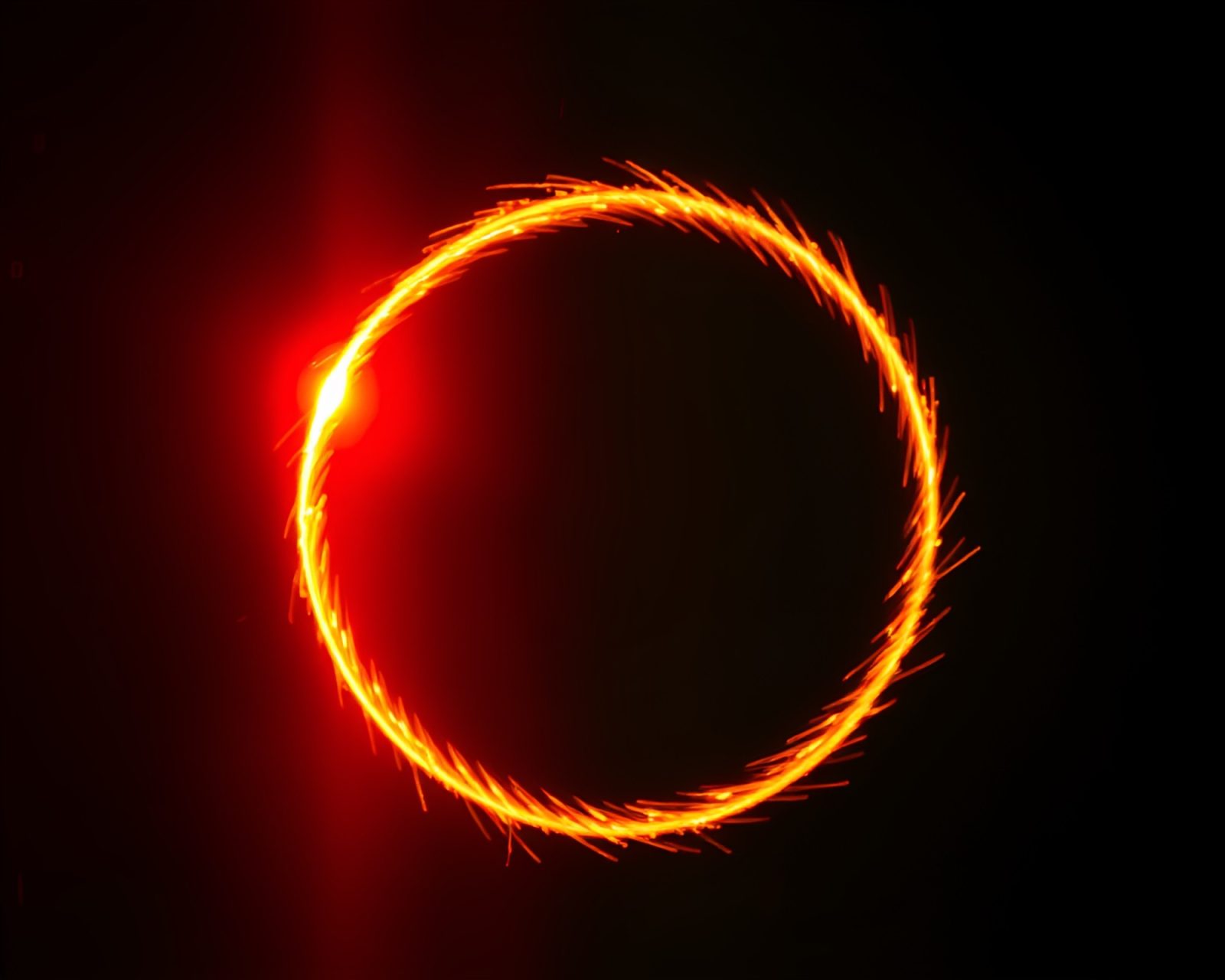Fantasy scene with magical circle casting colorful glows.