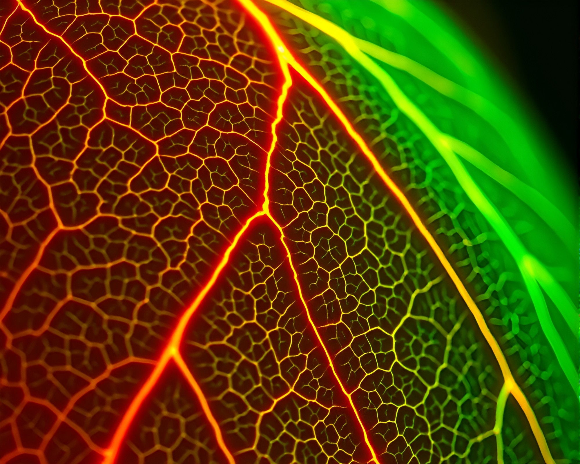 Luminous Llama with Leaf Vein Patterns in AI Style – free AI stock image