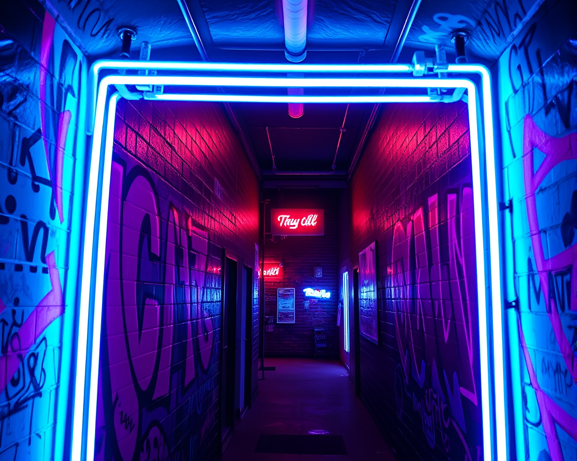 Neon Dimensional Rift in Rule of Thirds Frame – free AI stock image