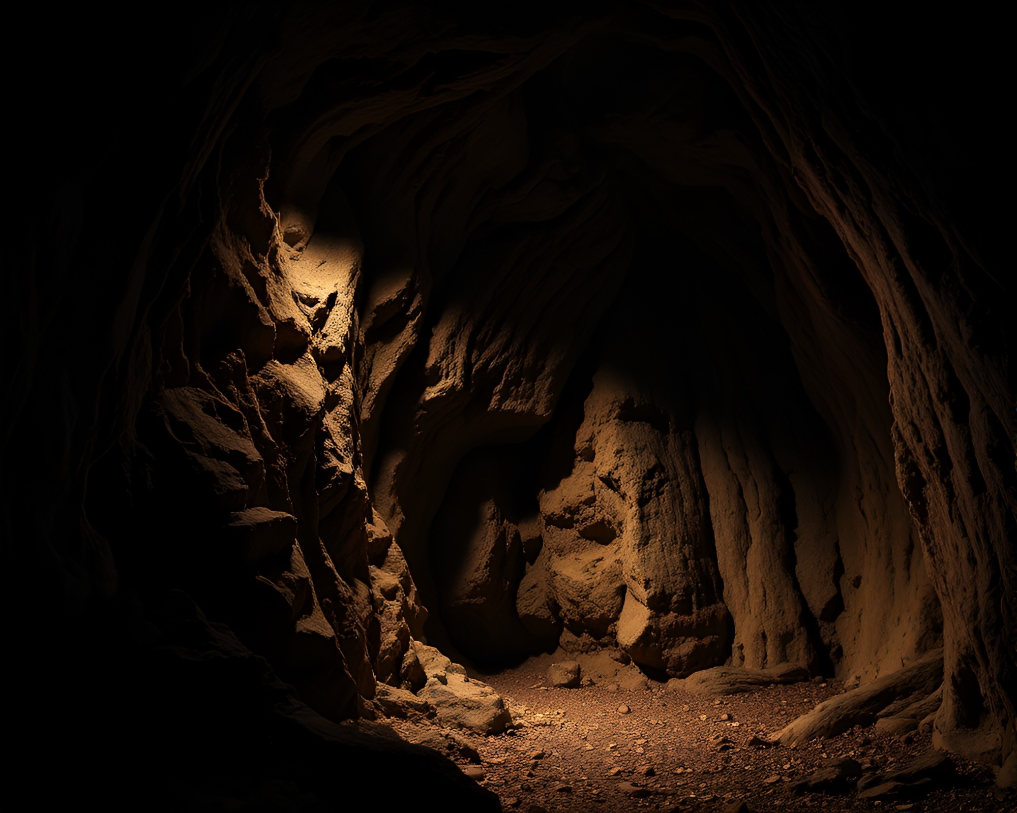 Wood Carved Calligraphy Cliff in Basement Gloom – free AI stock image