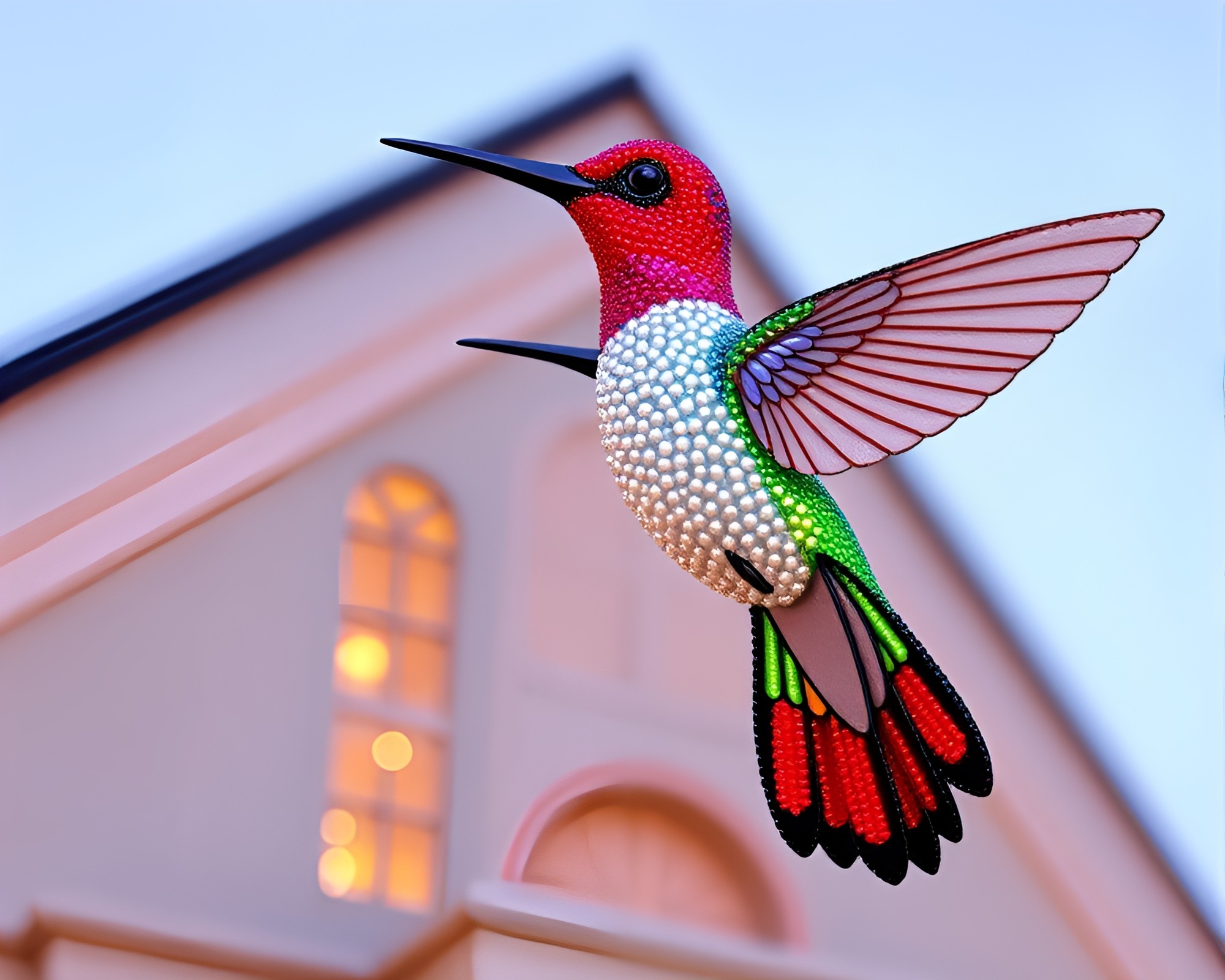 Architectural Rendering: Hummingbird Beadwork Flicker – free AI stock image