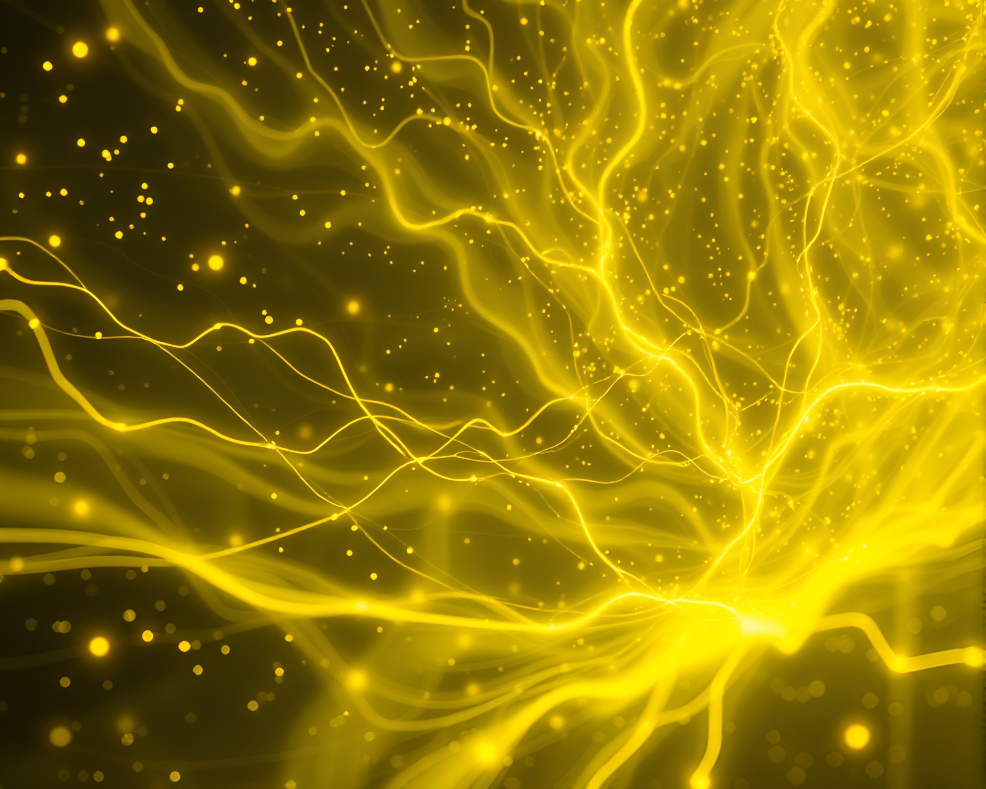 Quantum Fluctuations in Lemon Yellow Tri-tone Harmony – free AI stock image