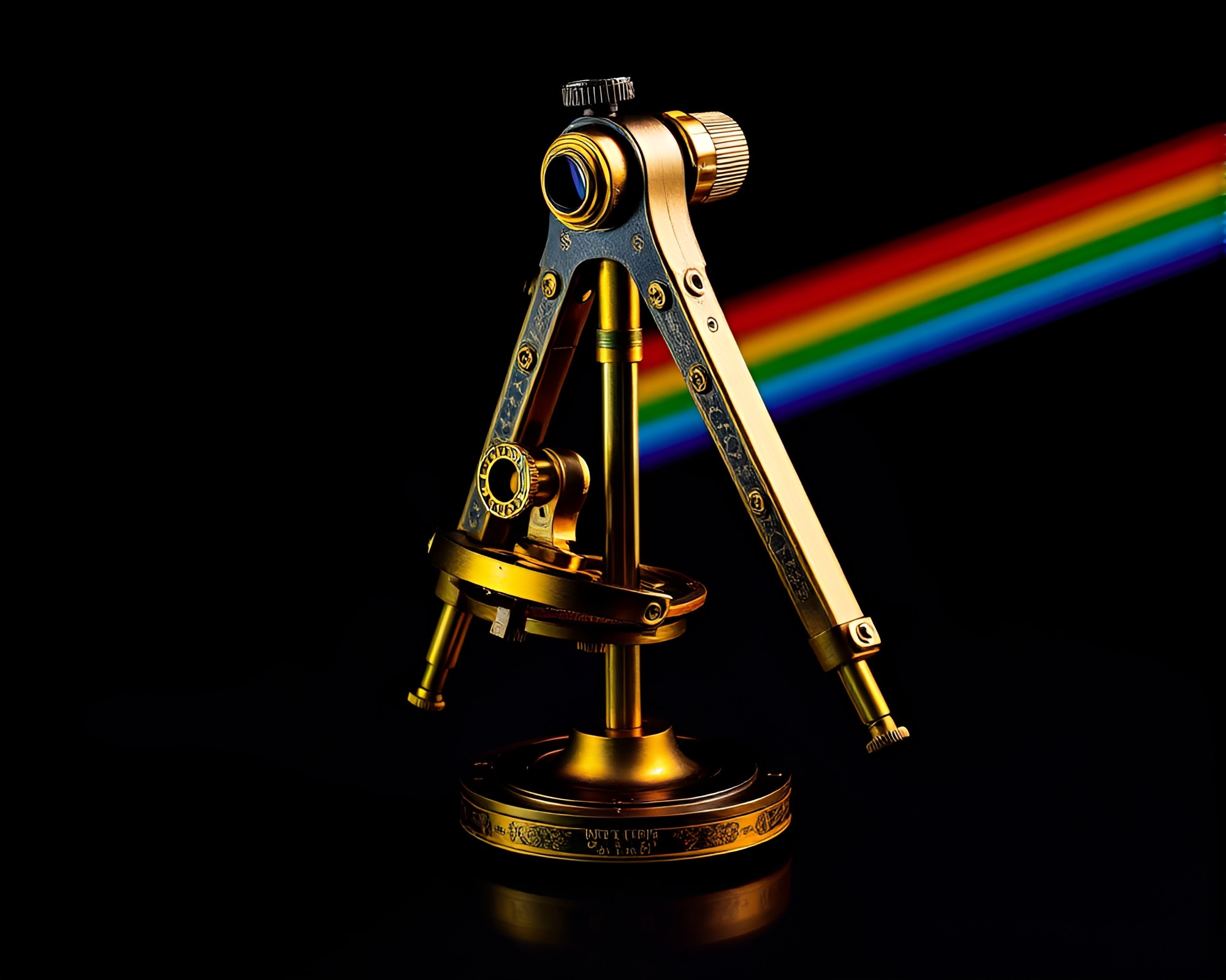 Antique Sextant in 8-Bit Rainbow Spectrum Composition – free AI stock image