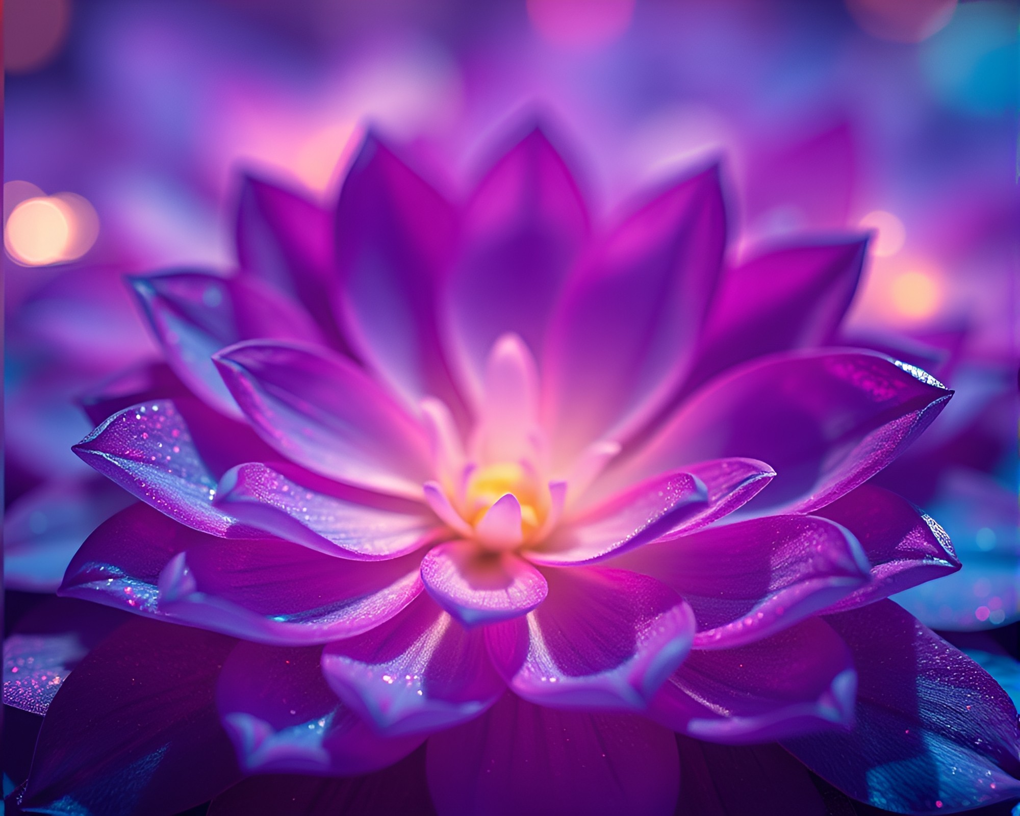 Sapphire Rickshaw Ride Through Holographic Flower Petals – free AI stock image
