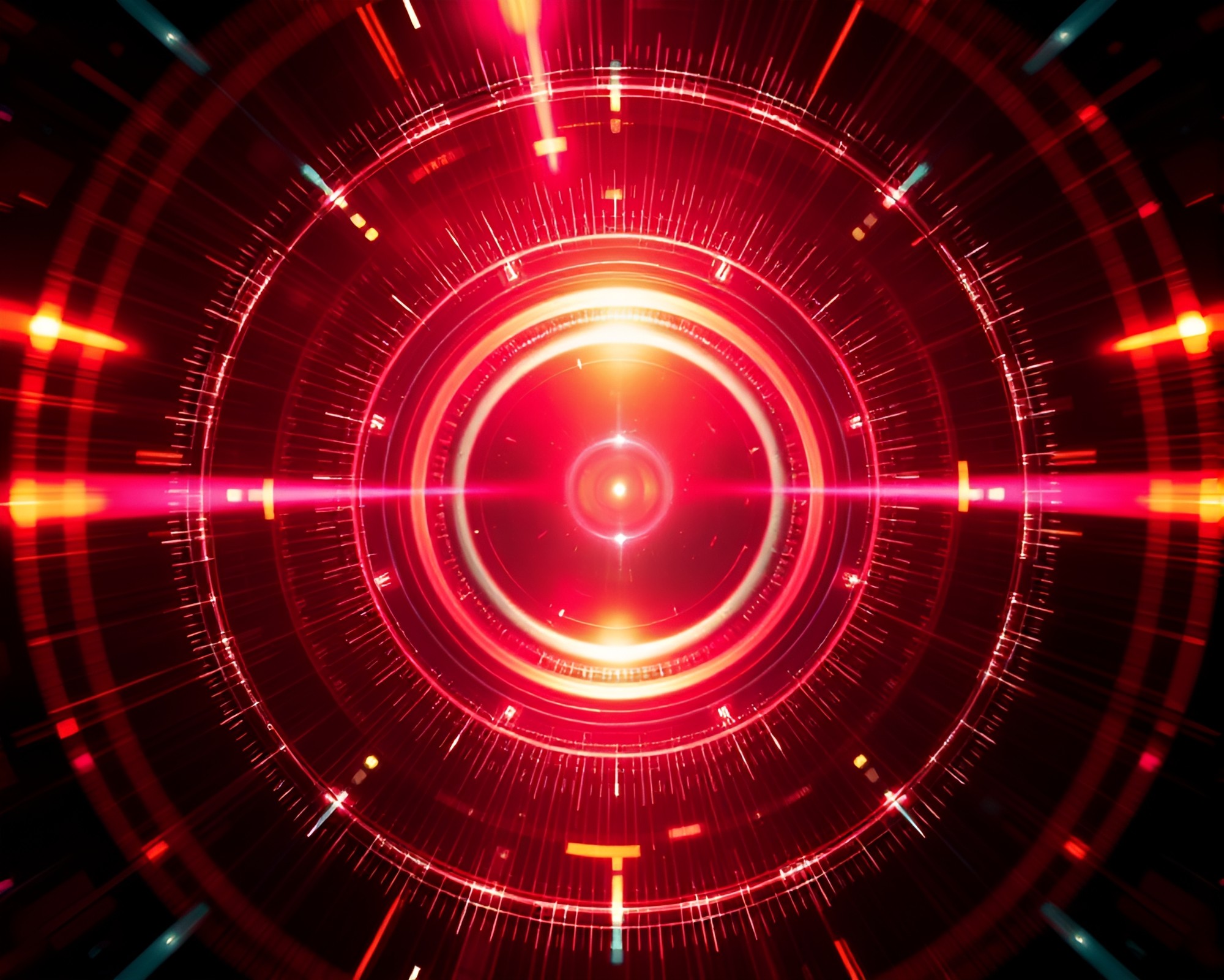 Cyborg Enhanced Lens Flare X-Ray Vision – free AI stock image