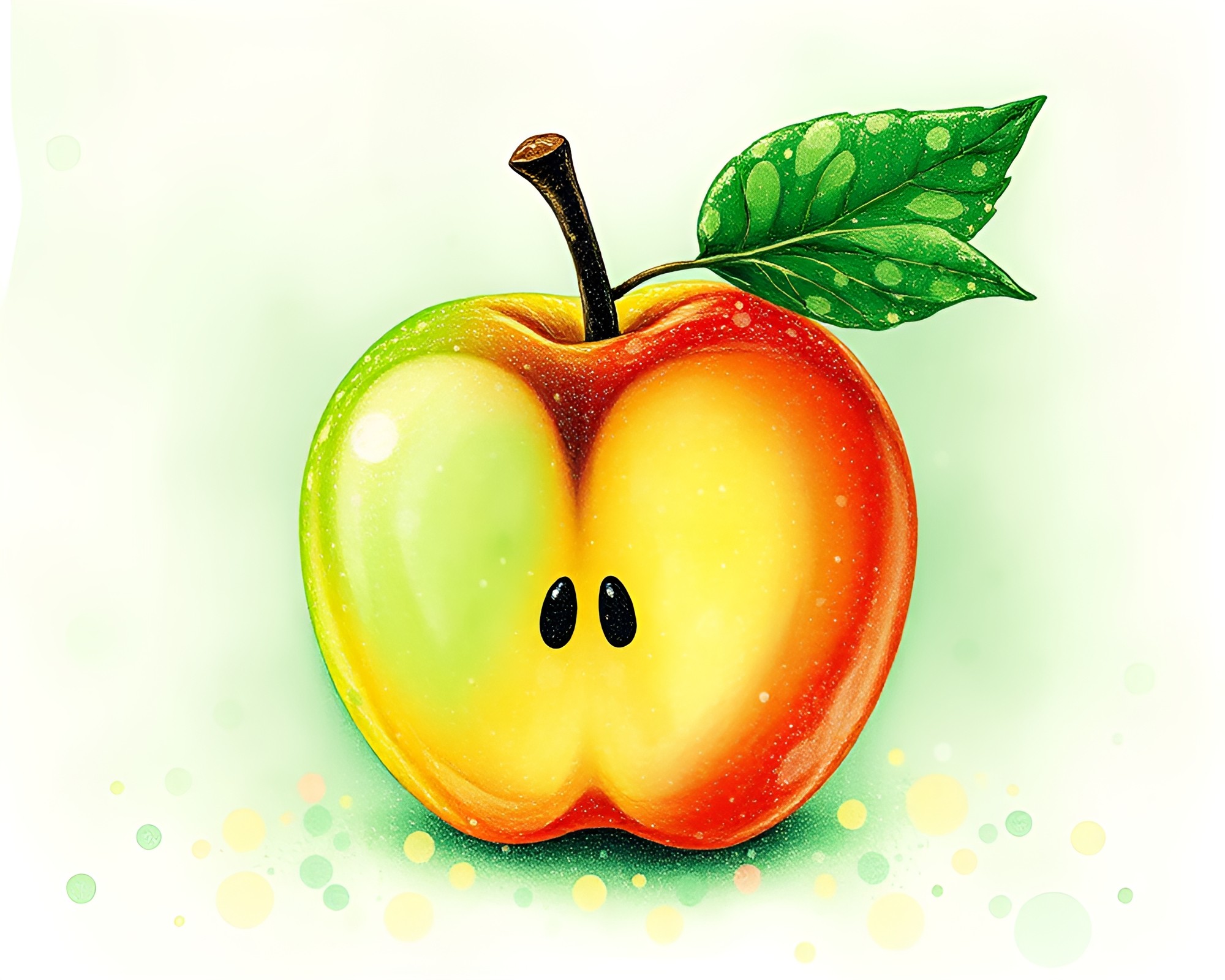 Apple Cider Harvest in Emerald Pointillist Pastel – free AI stock image