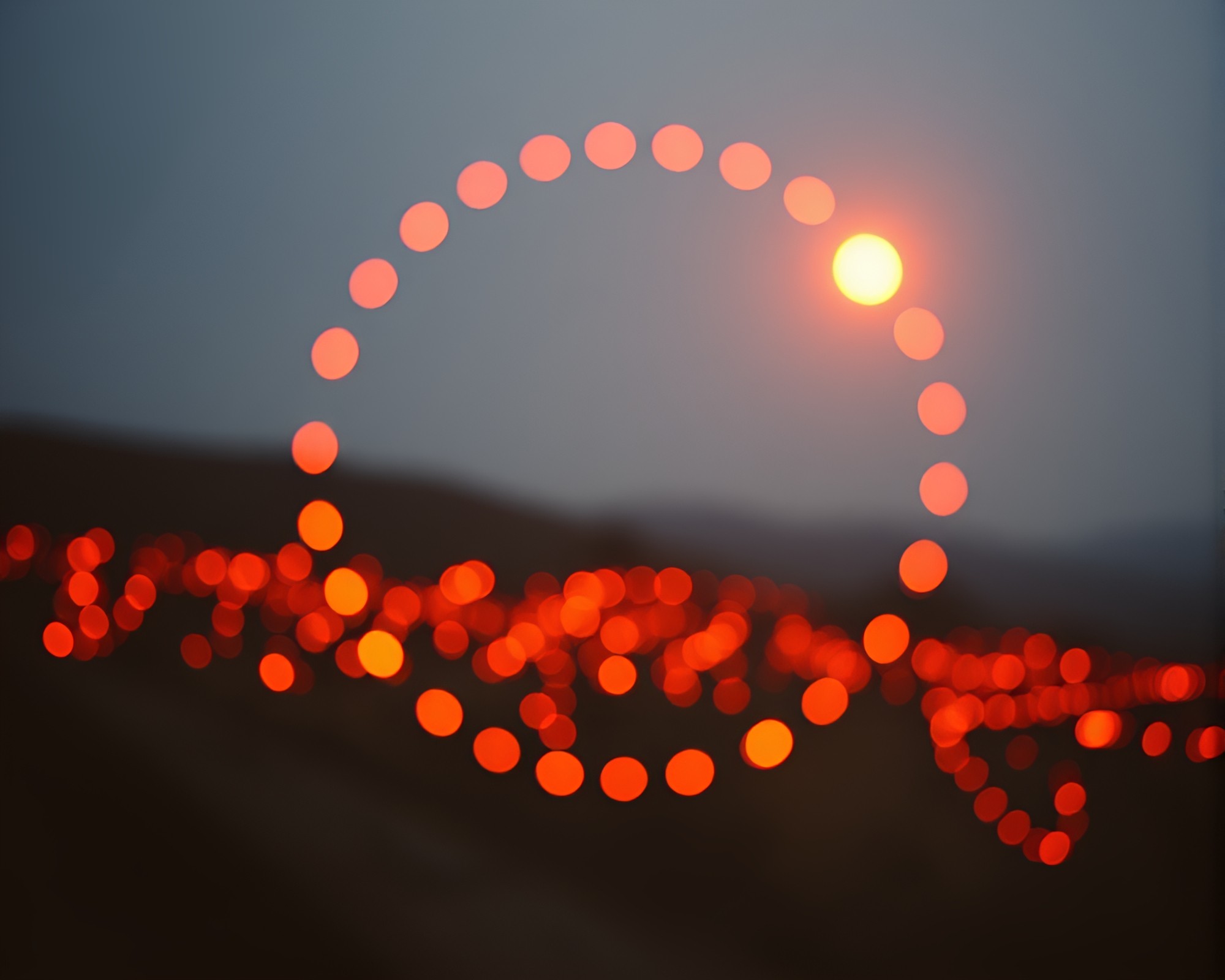 Mystical Stone Circle Illuminated by Peach Glow – free AI stock image