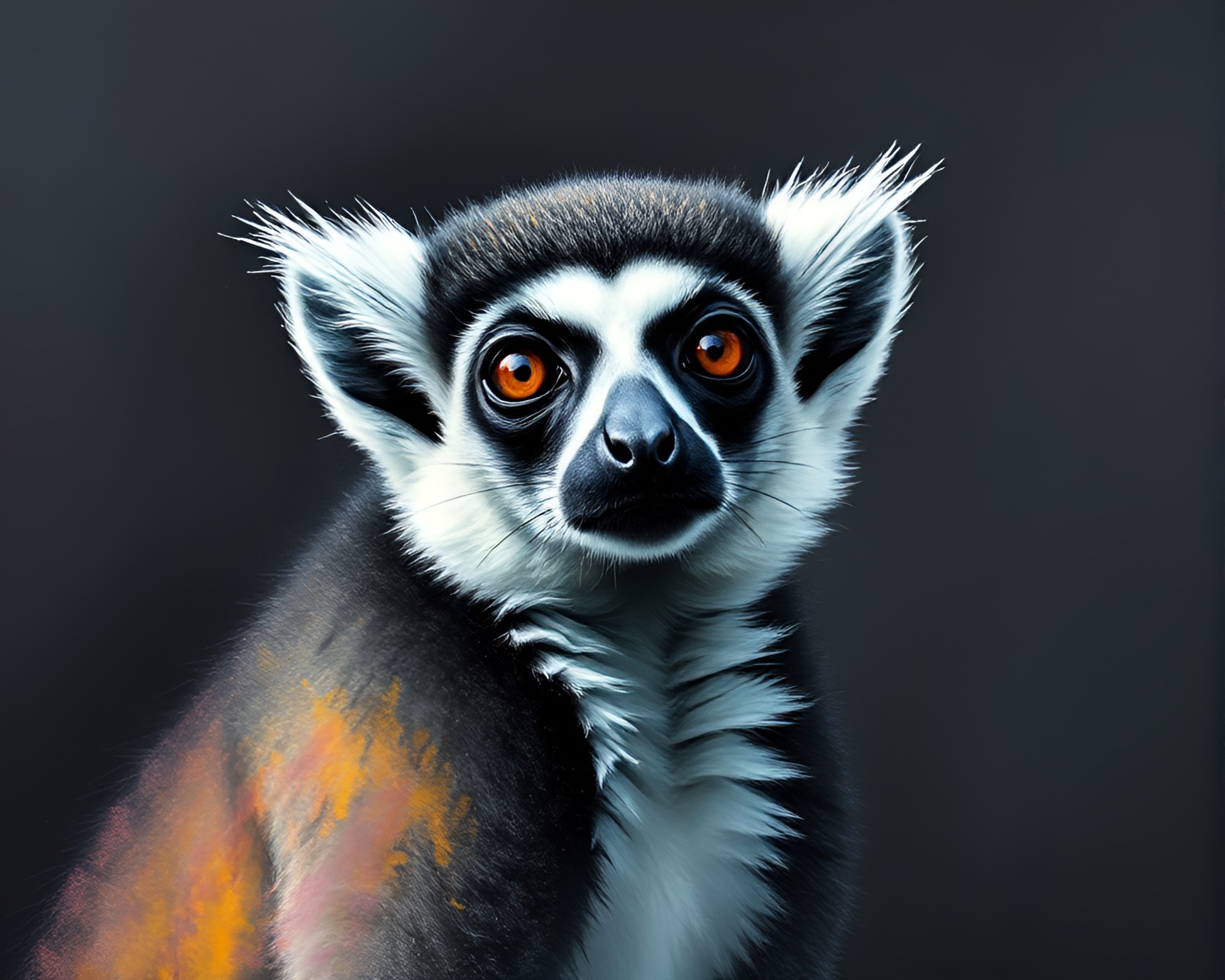 Lemur Chalkboard Art with Pastel Gradient Background – free AI stock image