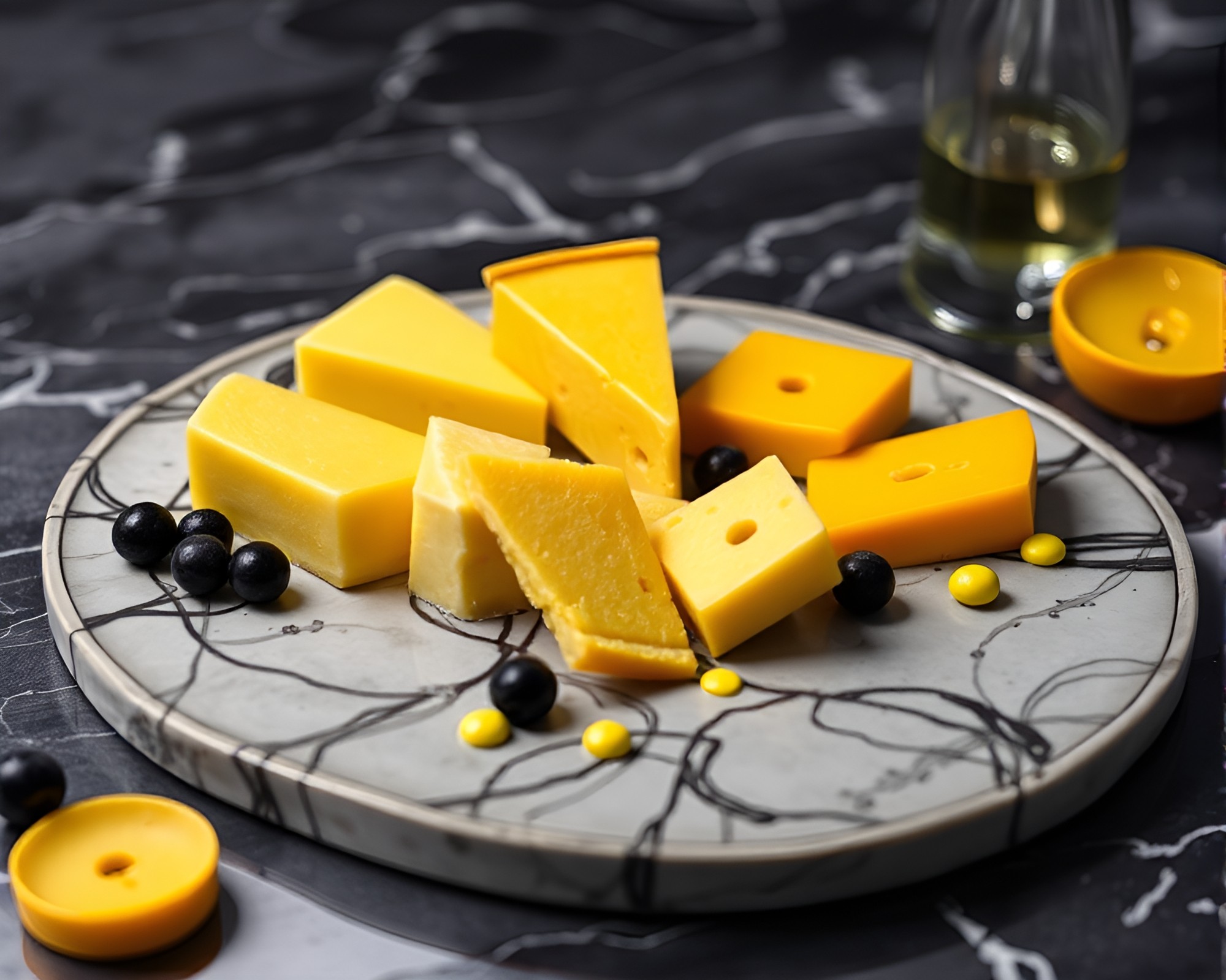 Savannah Gold Cheese Platter in Ultraviolet Negative Space – free AI stock image