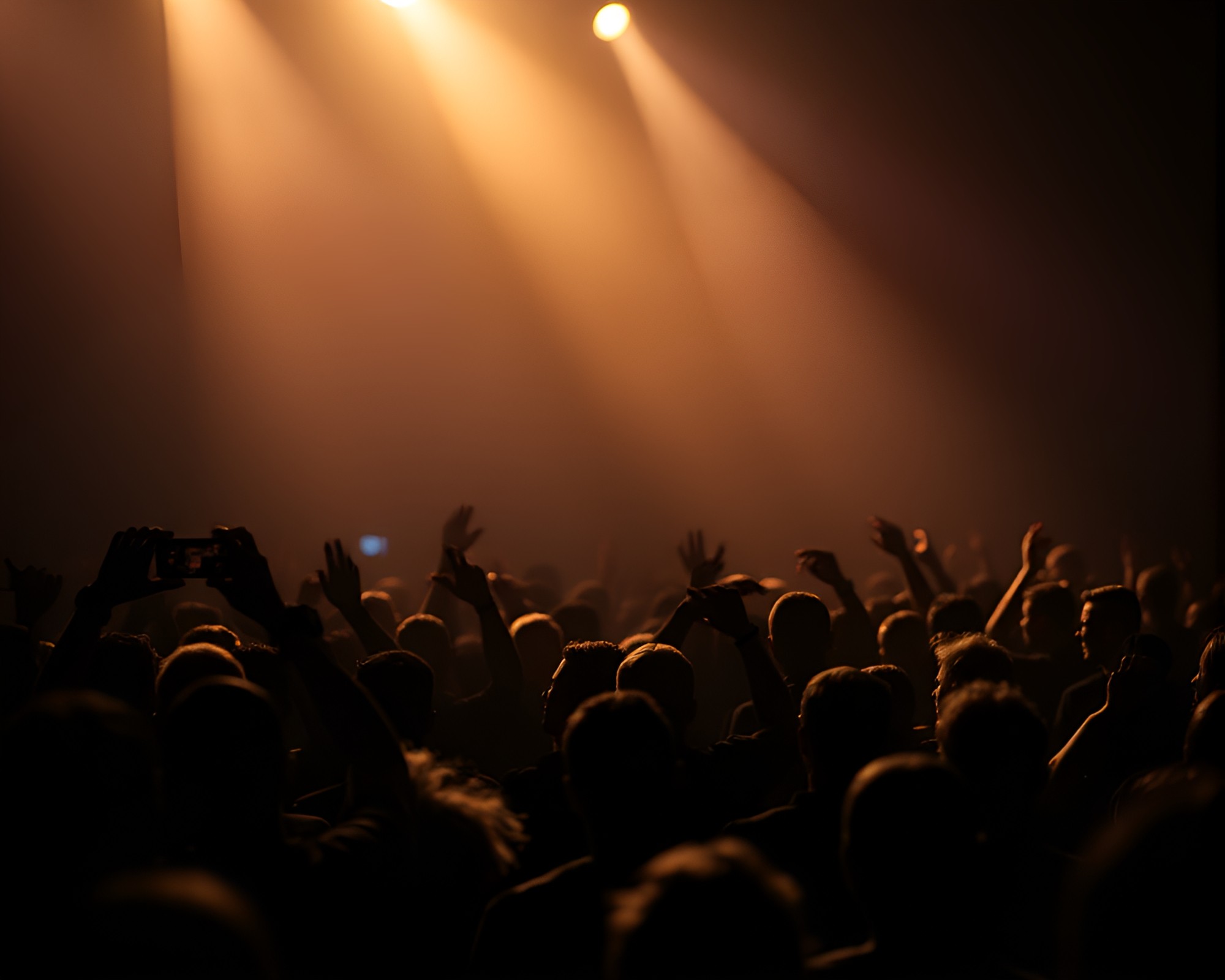 Lively Trumpet Concert Among Shadowy Spectators – free AI stock image