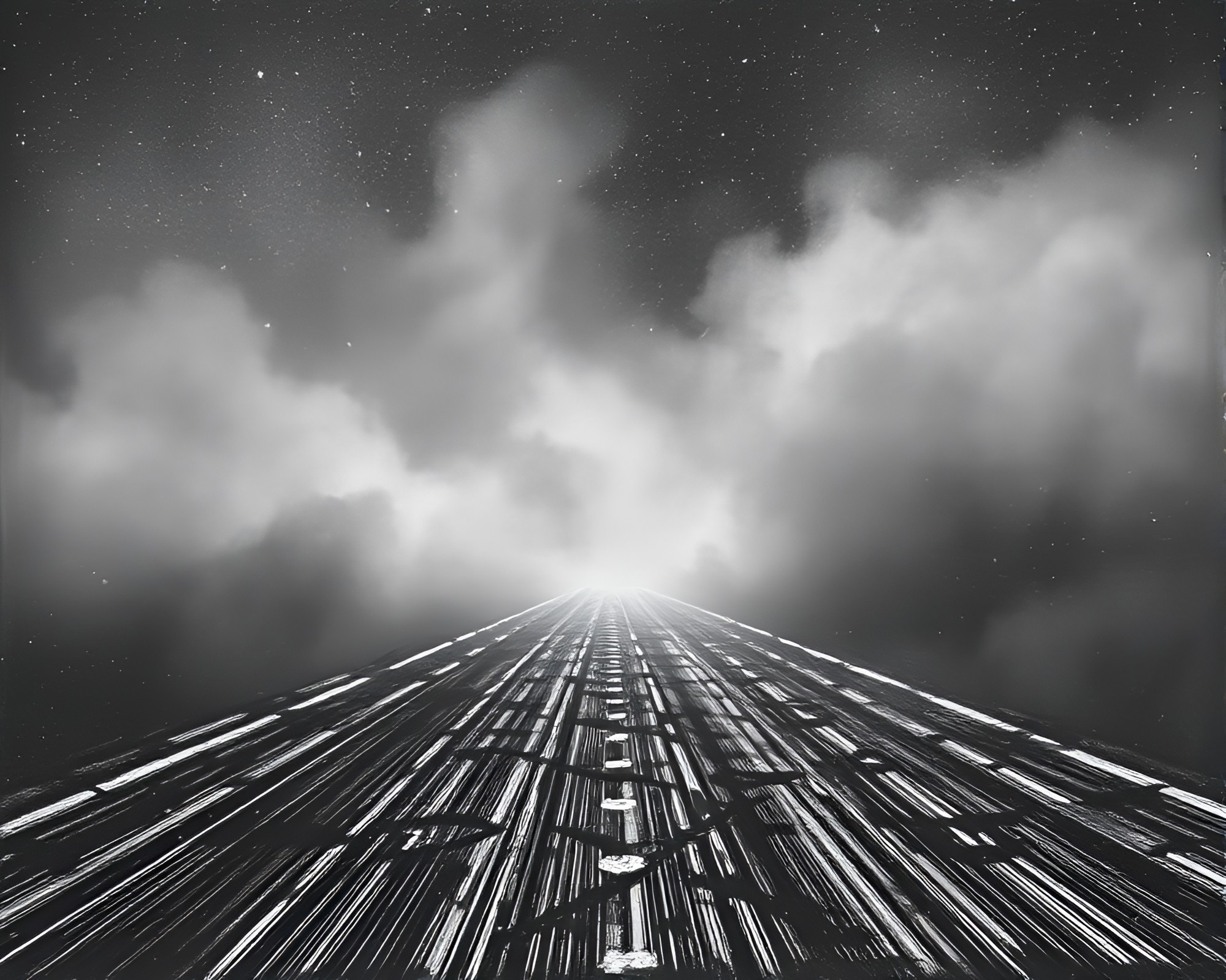 Parallel Universe Crosshatching Chalk Drawing – free AI stock image