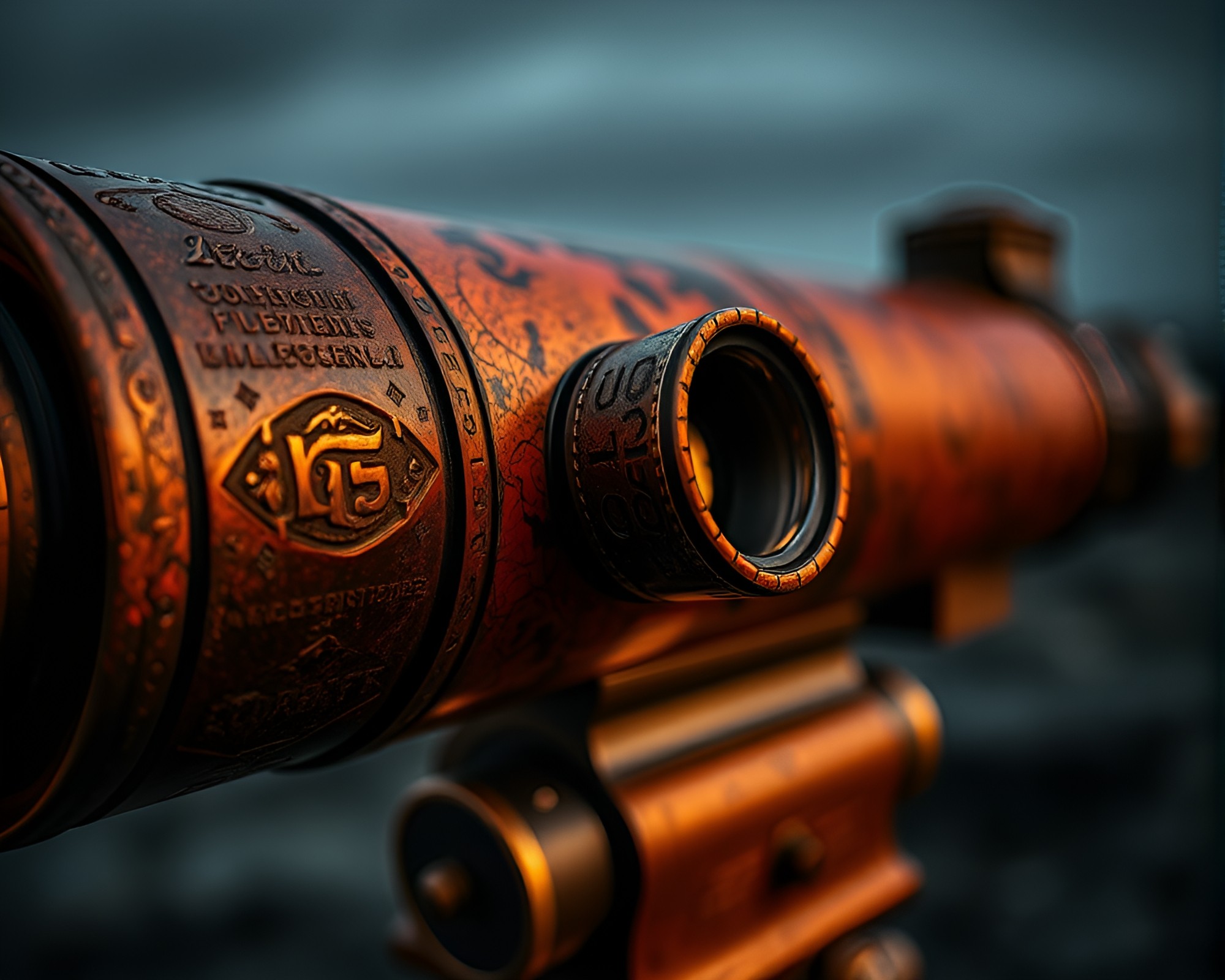 Telescope Engraved Details Duochrome HDR Contrast – free AI stock image
