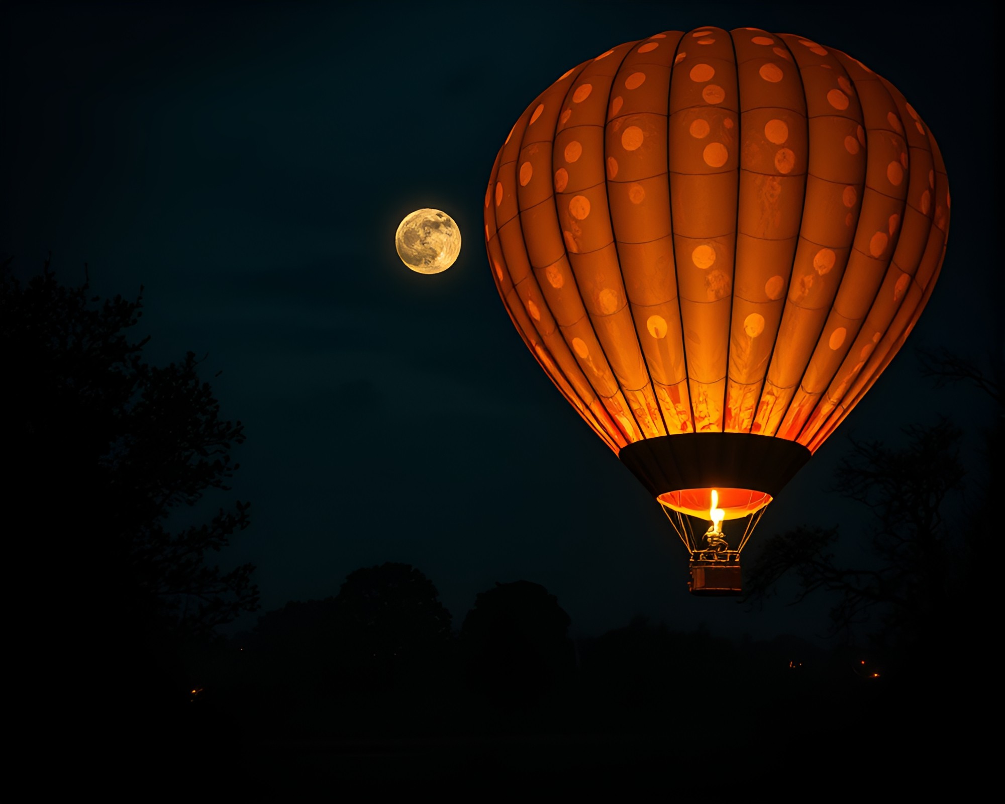 Mildew Spots Transform Hot Air Balloon in HDR Lithograph – free AI stock image