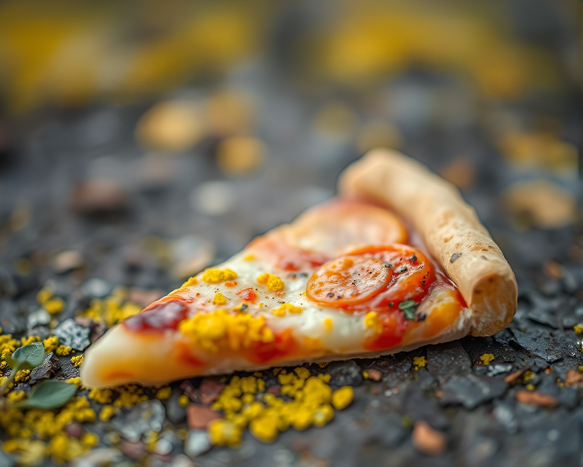 Triadic Lichen Pizza: Tilt-Shifted Deliciousness – free AI stock image