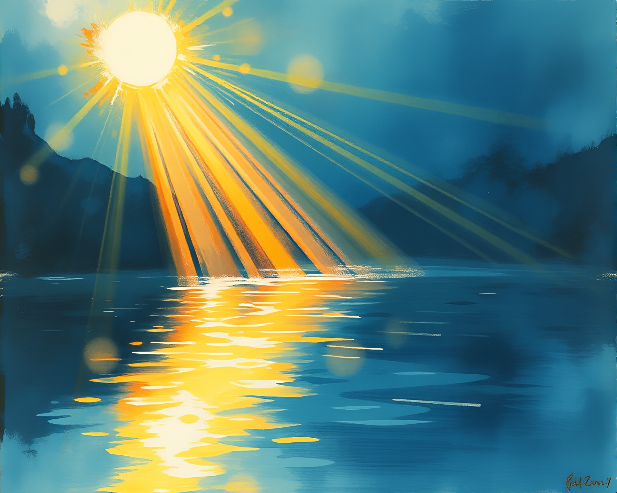 Ley Lines Illuminated by Sunbeam Rays Reflections – free AI stock image