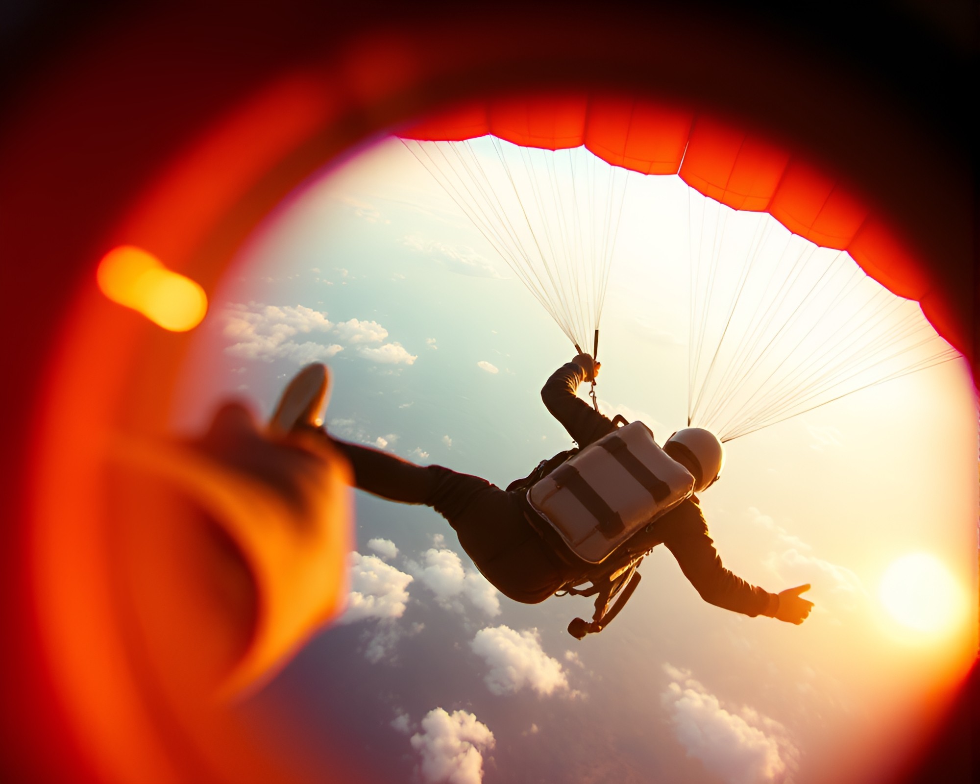 Thrilling Impasto Parachute Jumper Artwork – free AI stock image