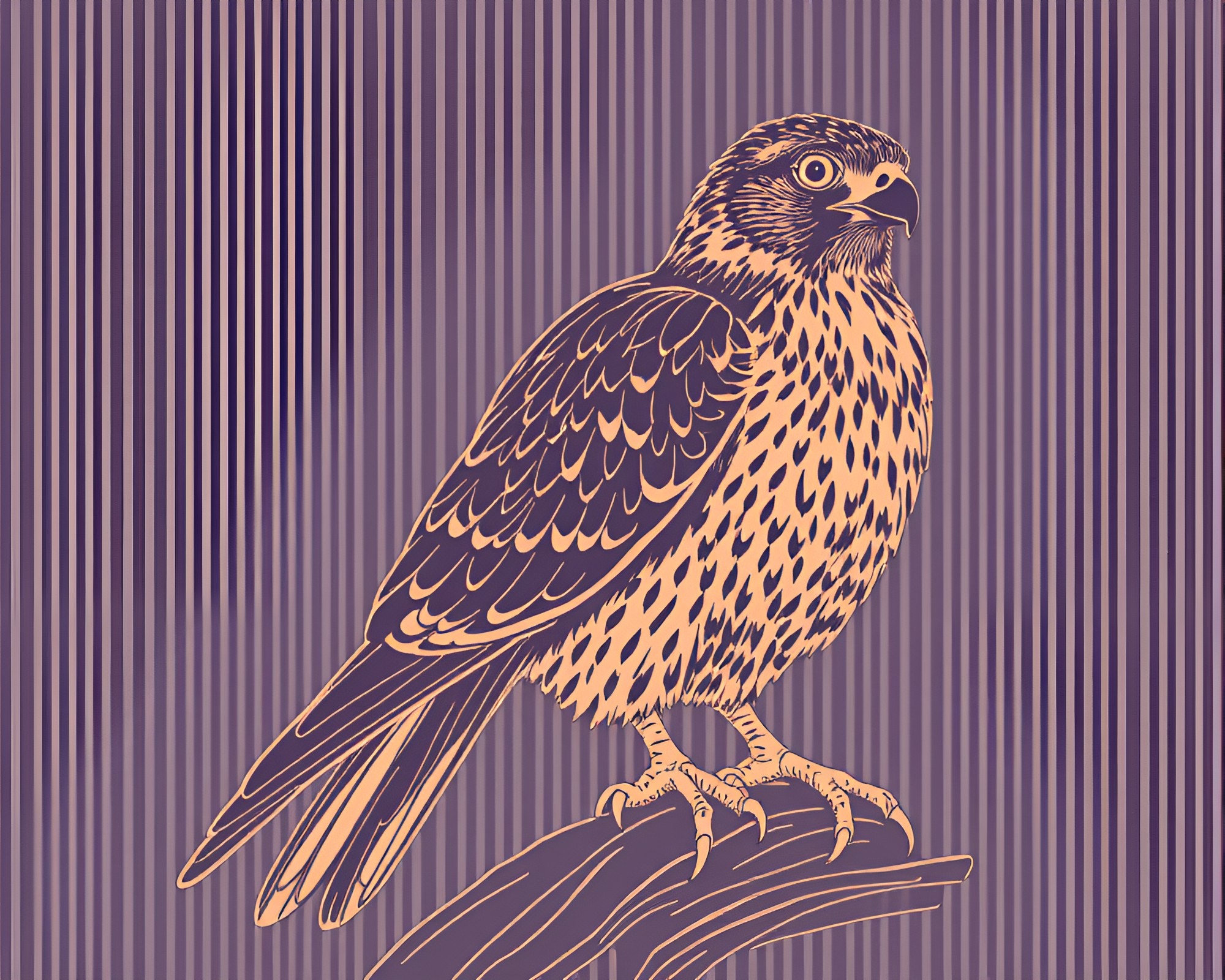 Ethereal Falcon in Mesmerizing Striped Dreamscape – free AI stock image