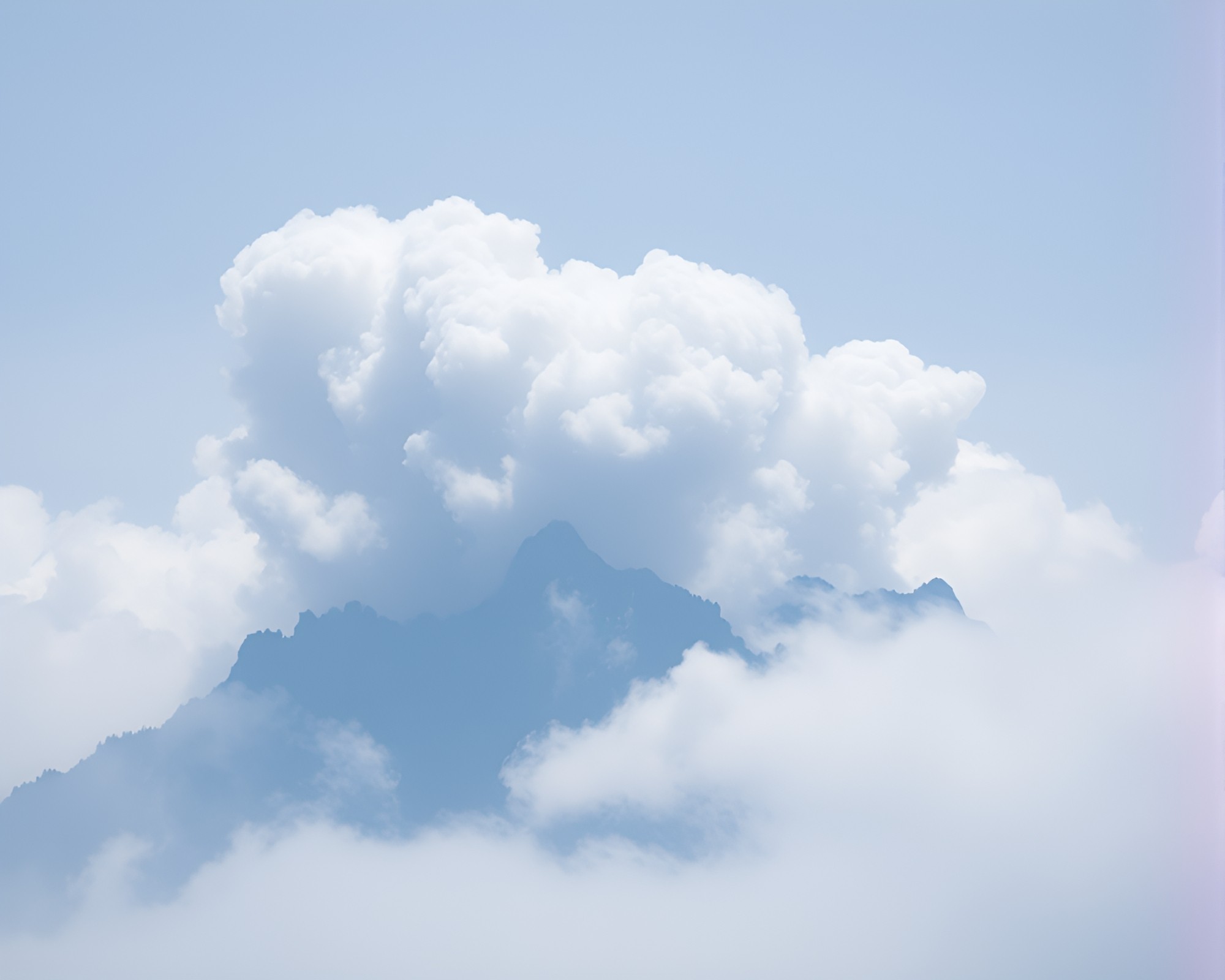 Mist-shrouded Mountain in Futuristic Cloudscape – free AI stock image