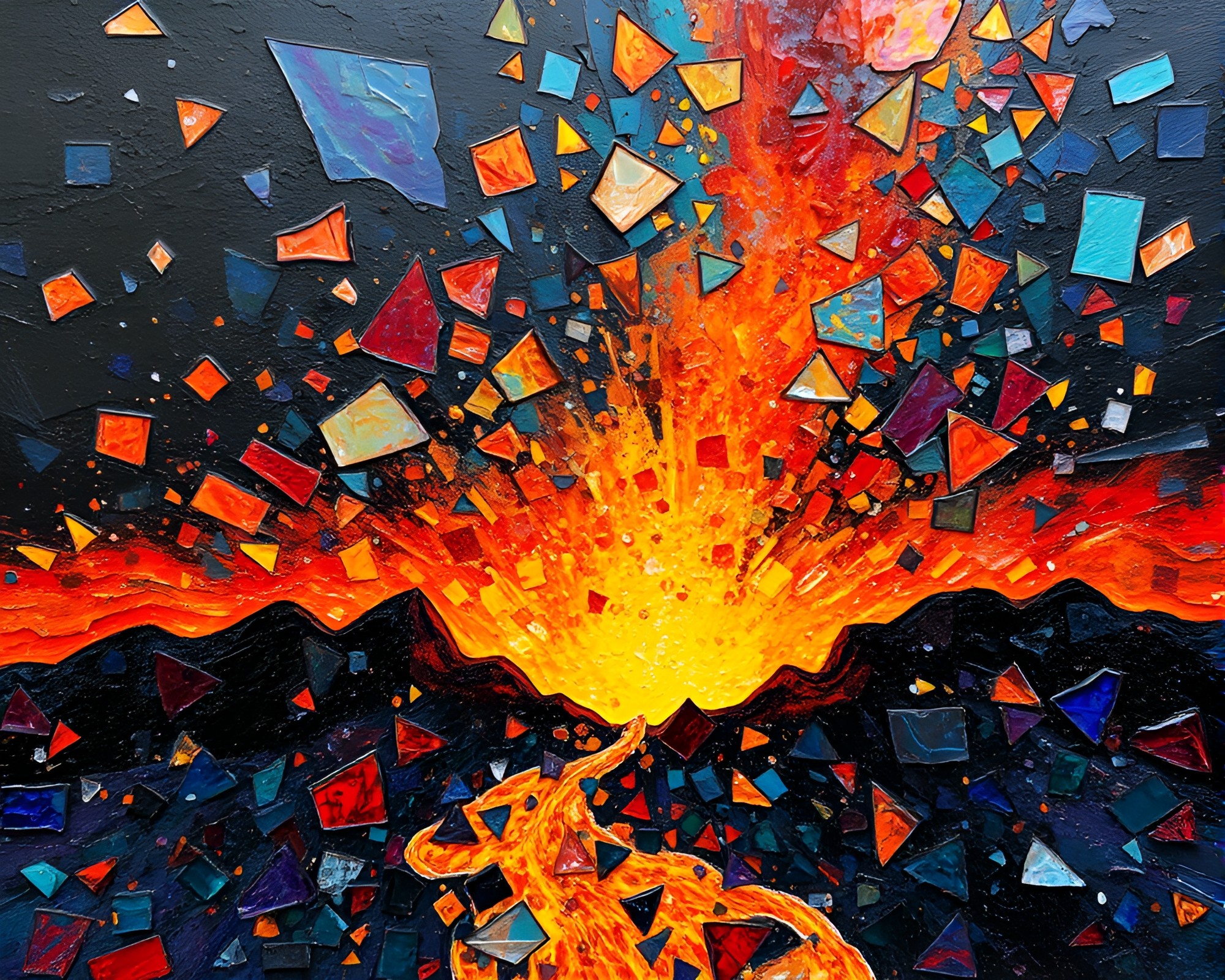 Volcanic Glass Shards Artwork – free AI stock image