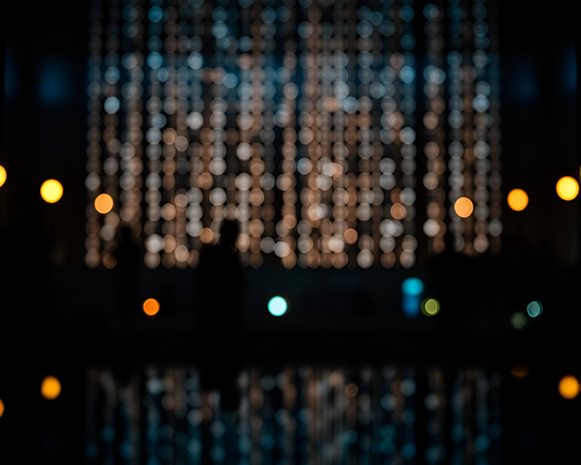 Futuristic Binary Code Reflection Silhouette Theatre – free AI stock image