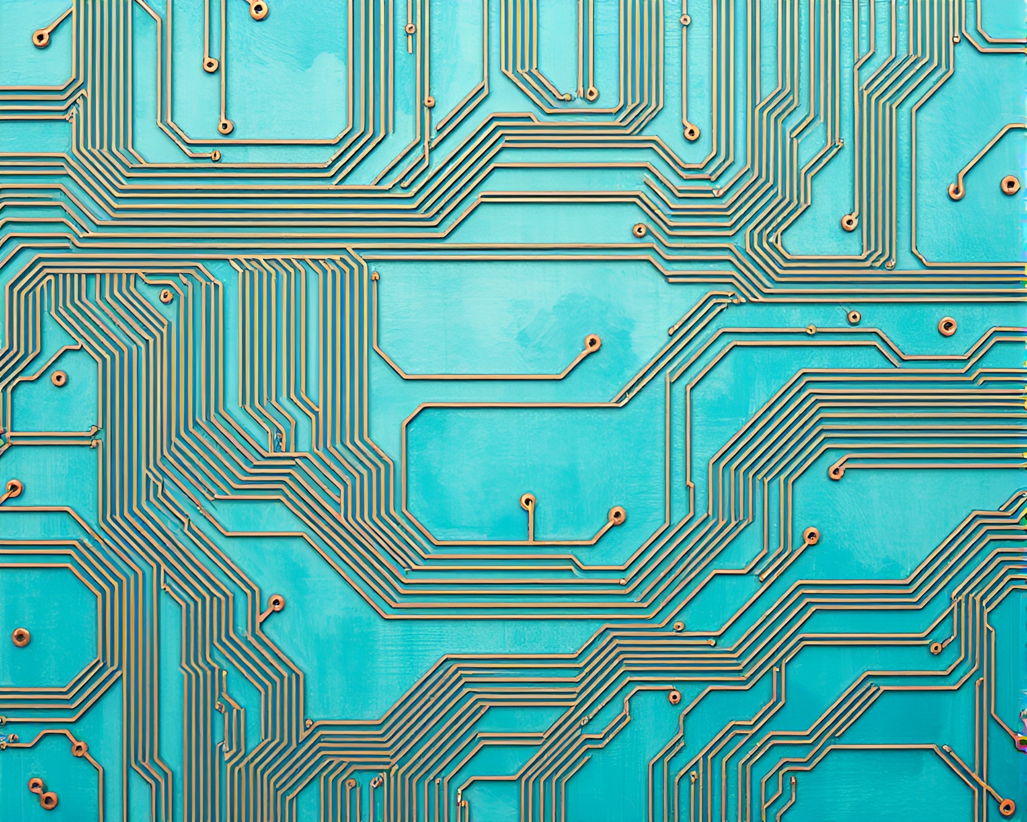 Turquoise Submersible Circuit Board: Tempera Painting – free AI stock image