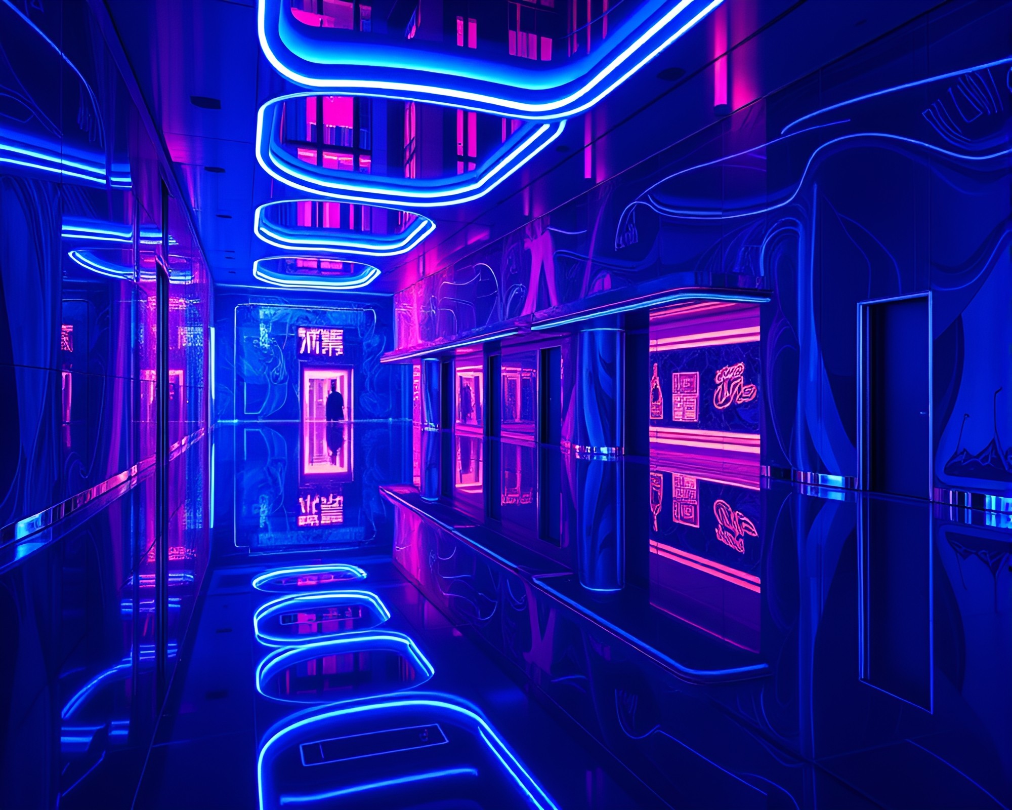 Reflective Mind Palace with Vaporwave Aesthetics – free AI stock image