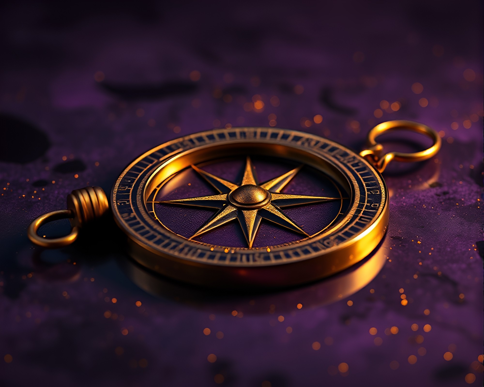 Ancient Compass with Gleaming Gold Foil Accents – free AI stock image