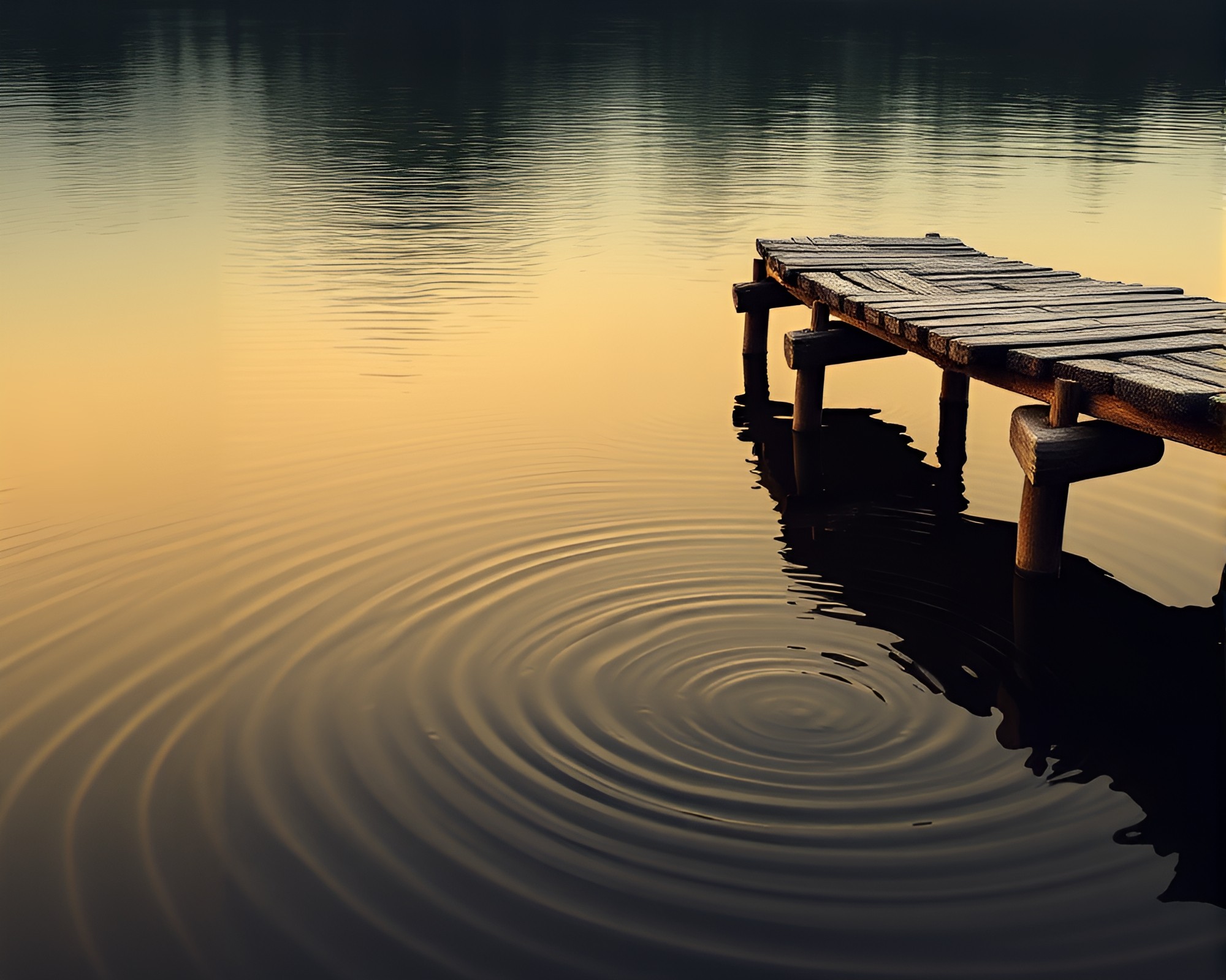 Serenity Bridge Reflecting in Rippling Waters – free AI stock image