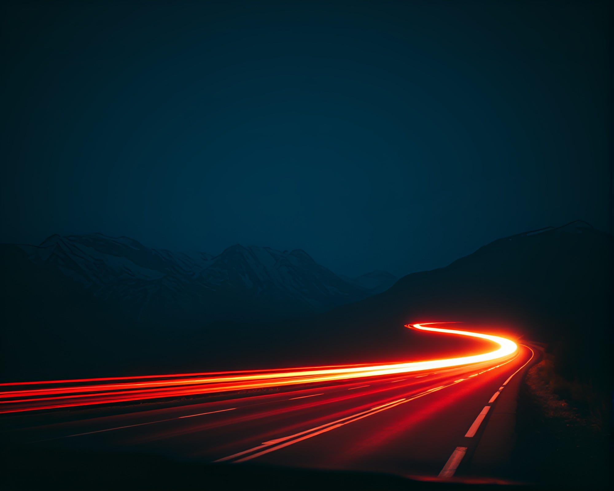 Glacier Neon Light Trails: Sublime Film Border – free AI stock image