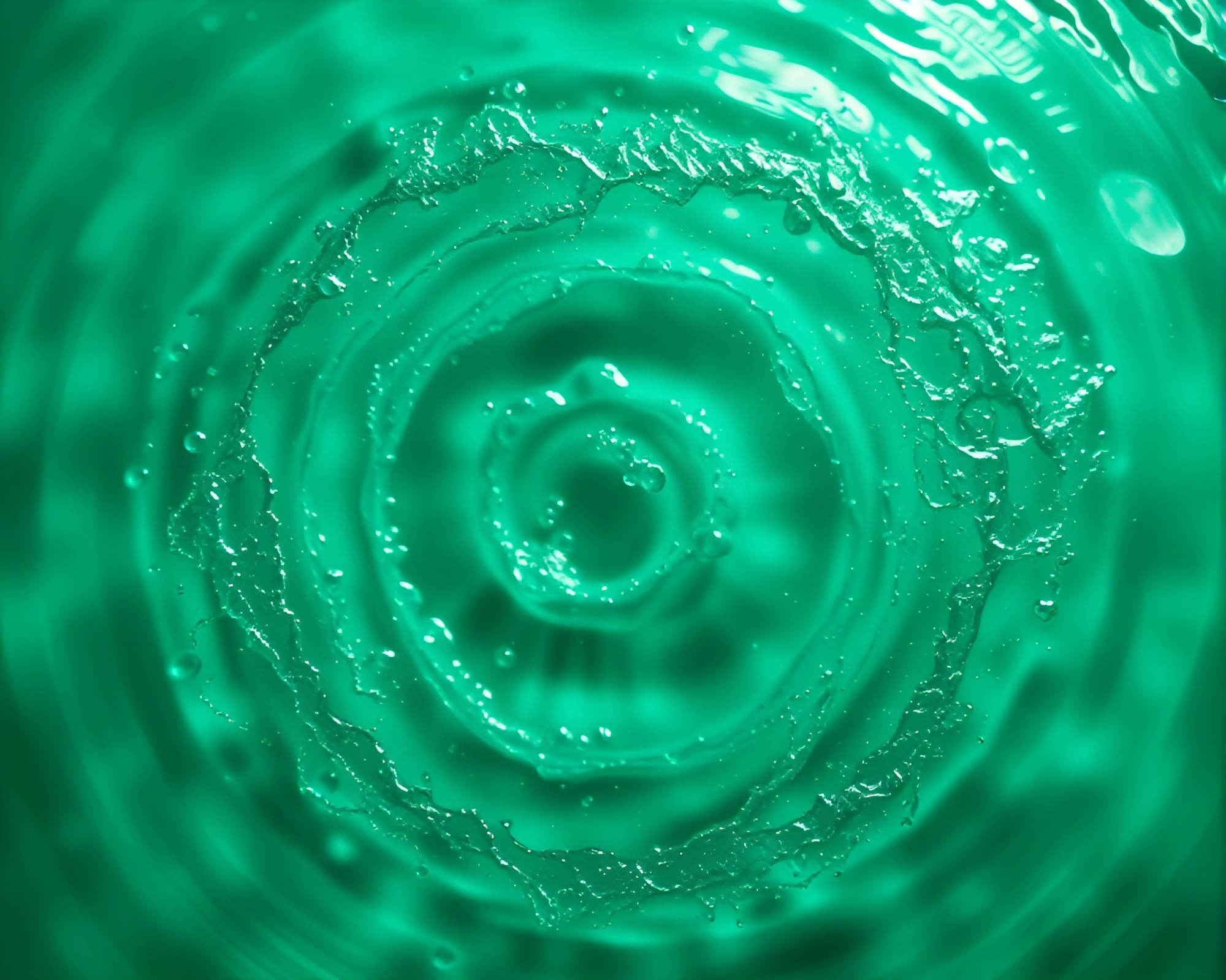 Mystical Mint Green Magic Circle Water Distortion – free AI stock image