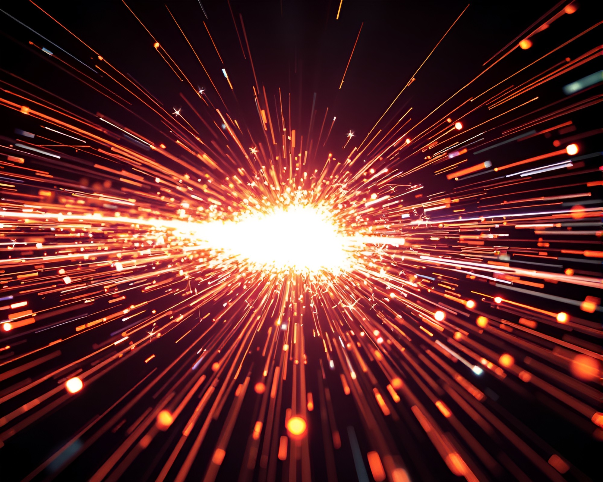 Cyborg with Sparkler Trails in Kinetic Art – free AI stock image