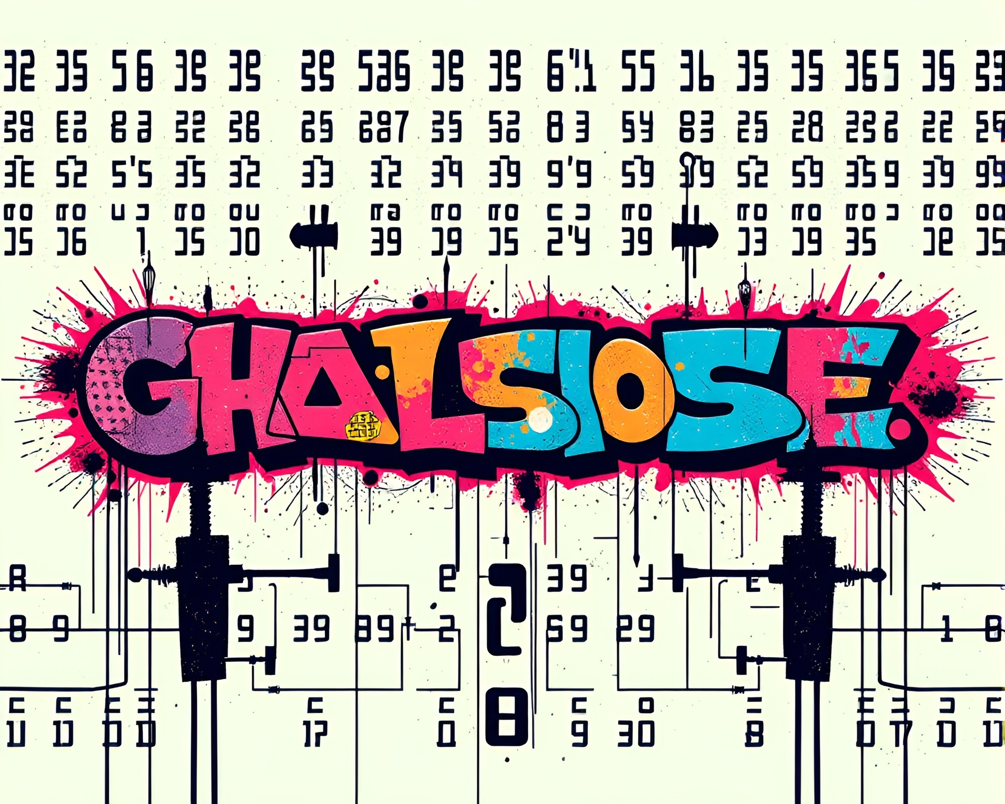 Fantasy Morse Code Telegraph Graffiti Illustration – free AI stock image