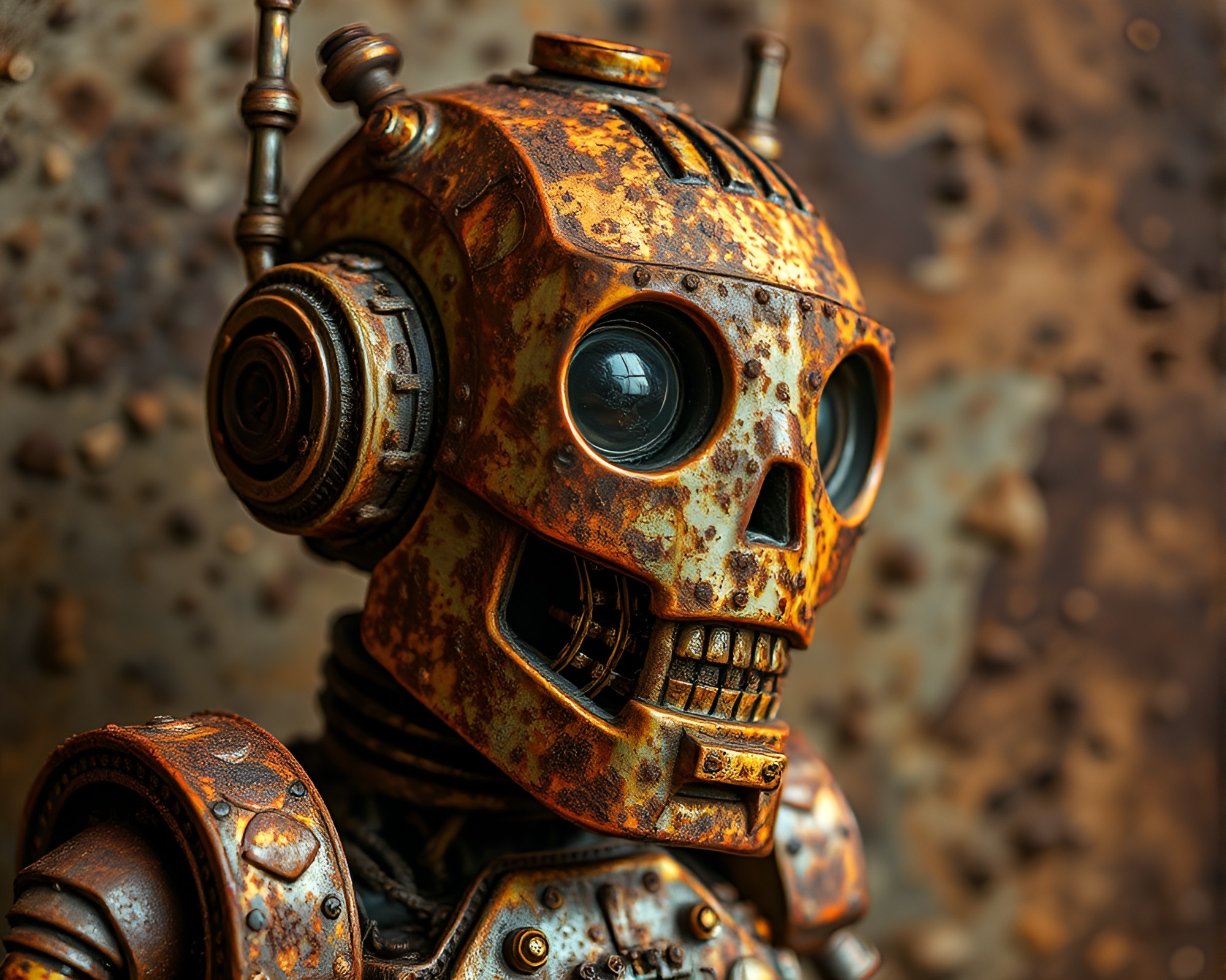 Rustic Steampunk Robot with HDR Contrasts – free AI stock image
