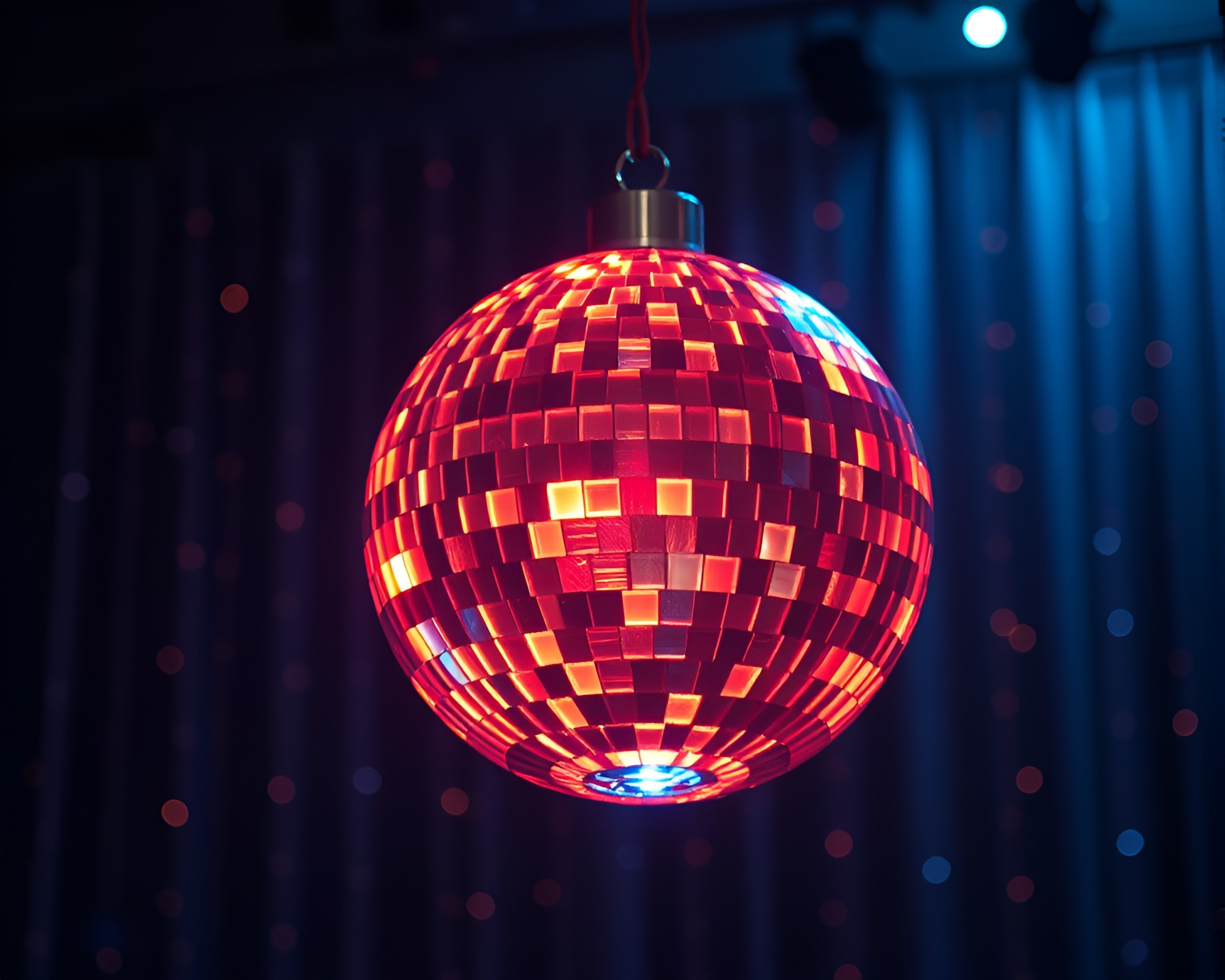 Neon Disco Ball Glitter in Virtual Reality Hub – free AI stock image
