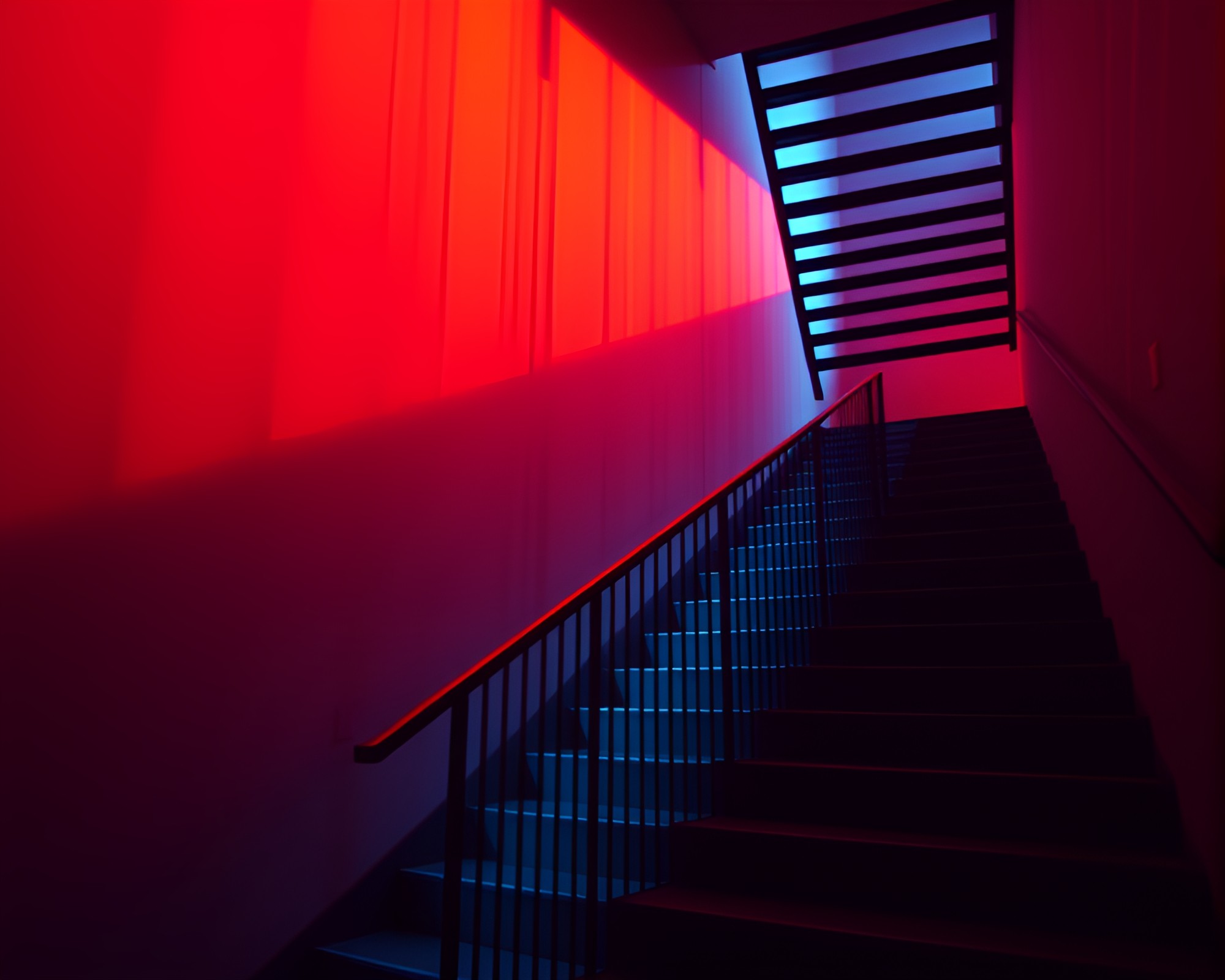 Ethereal Dawn Mist Escher Staircase with Scan Lines – free AI stock image