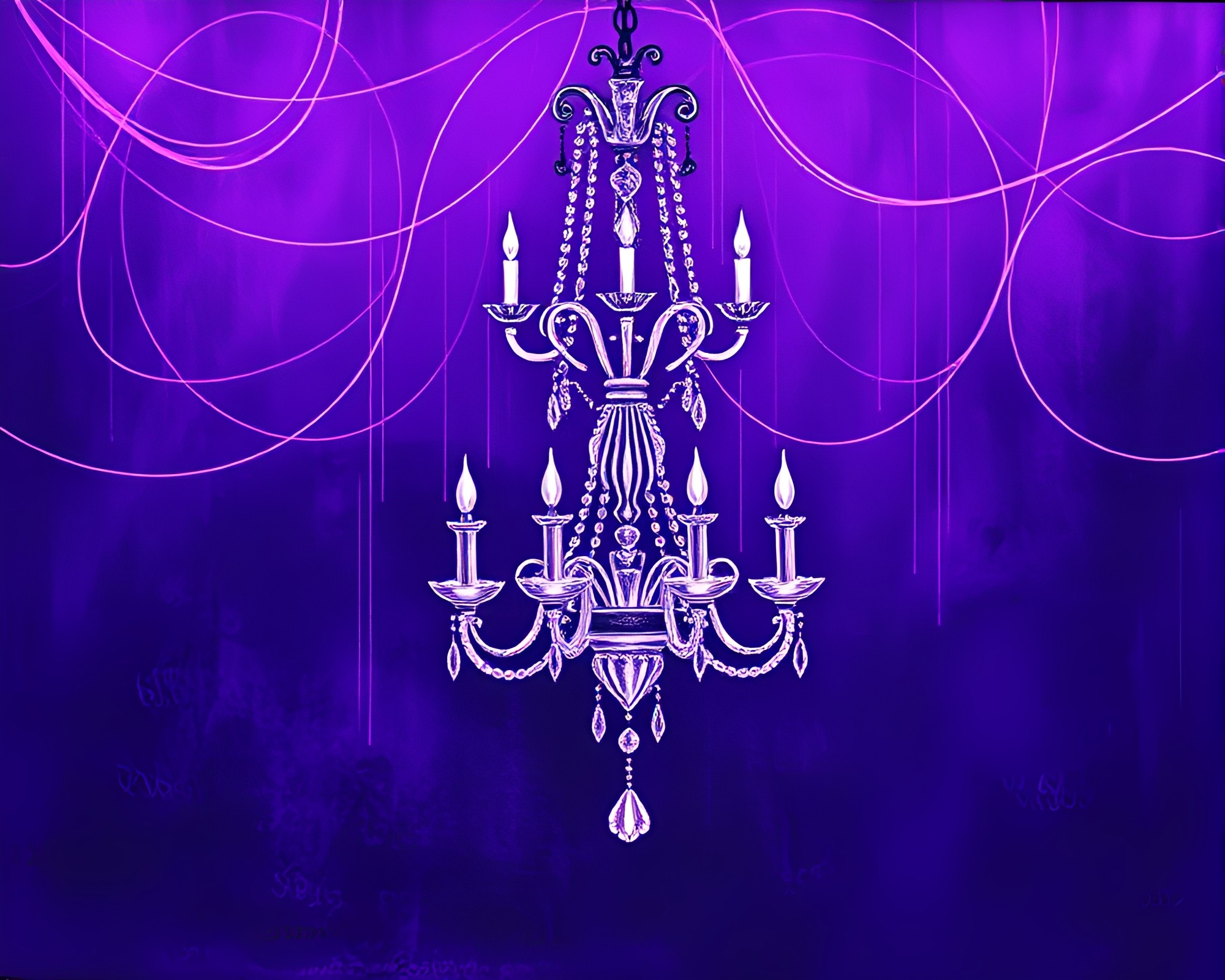 Twilight Chandelier Etching Tattoo Flash Art – free AI stock image