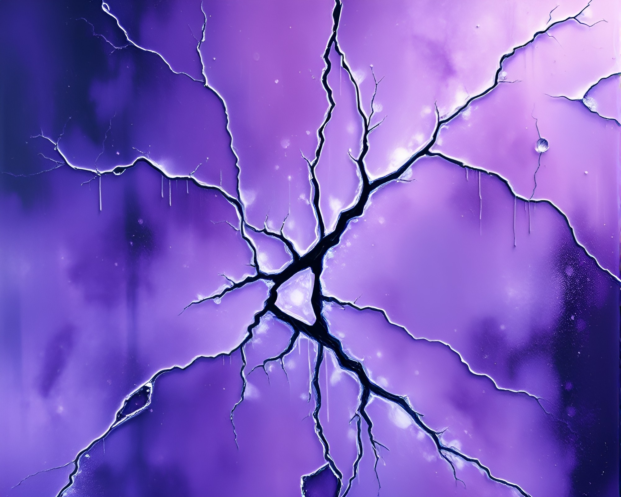 Multiverse Portal Shimmering in Amethyst Ice Reflection Crack – free AI stock image