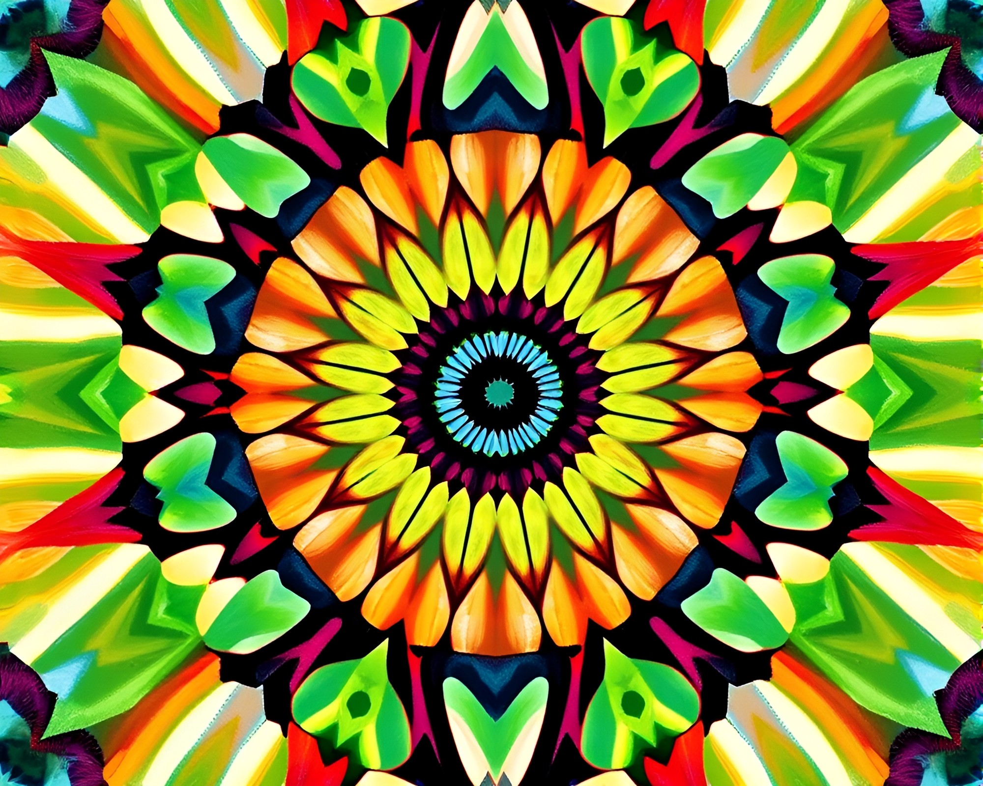 Striped Valley Mirage with Kaleidoscope Glow – free AI stock image